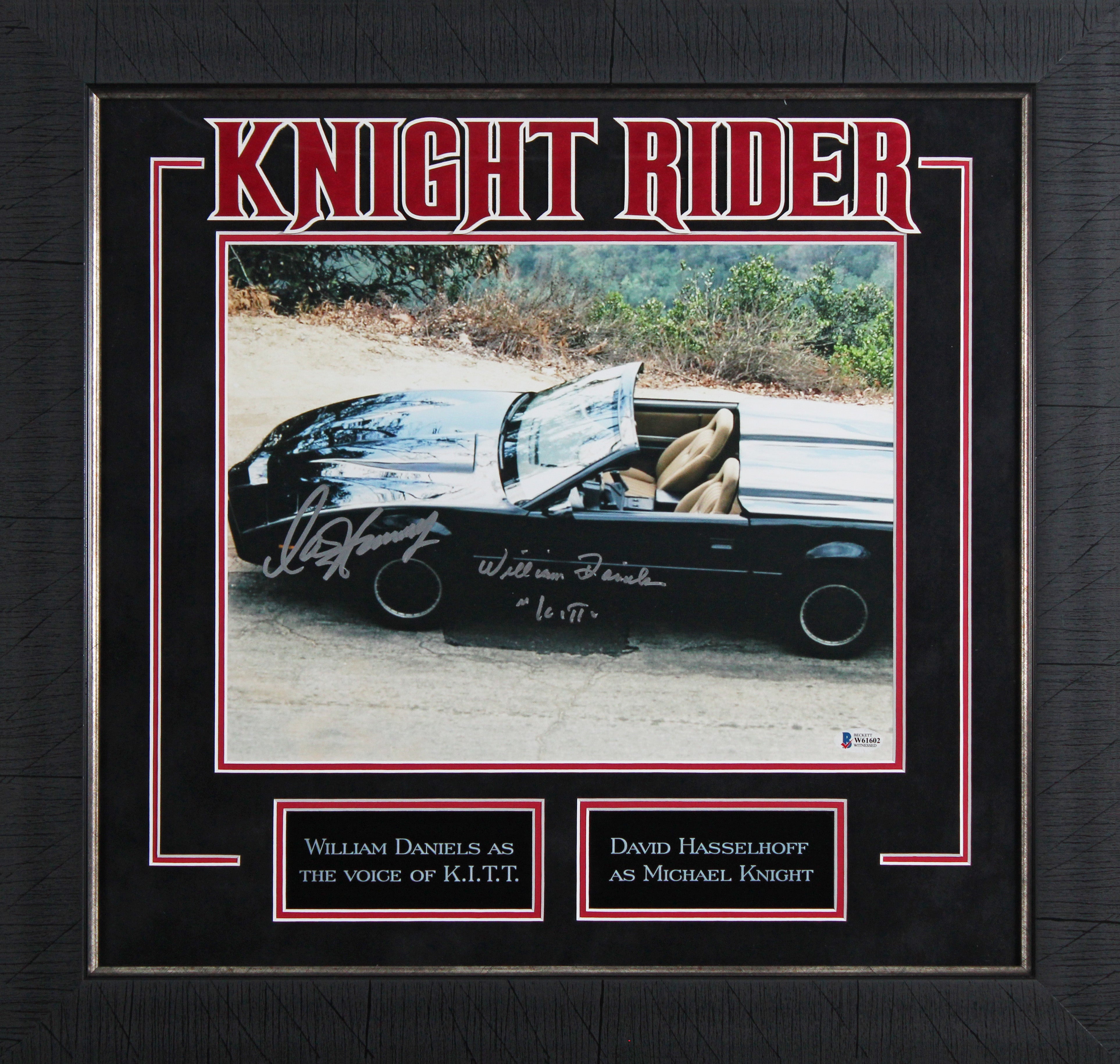 David Hasselhoff & William Daniels Knight Rider Signed 11x14 Framed Photo BAS W