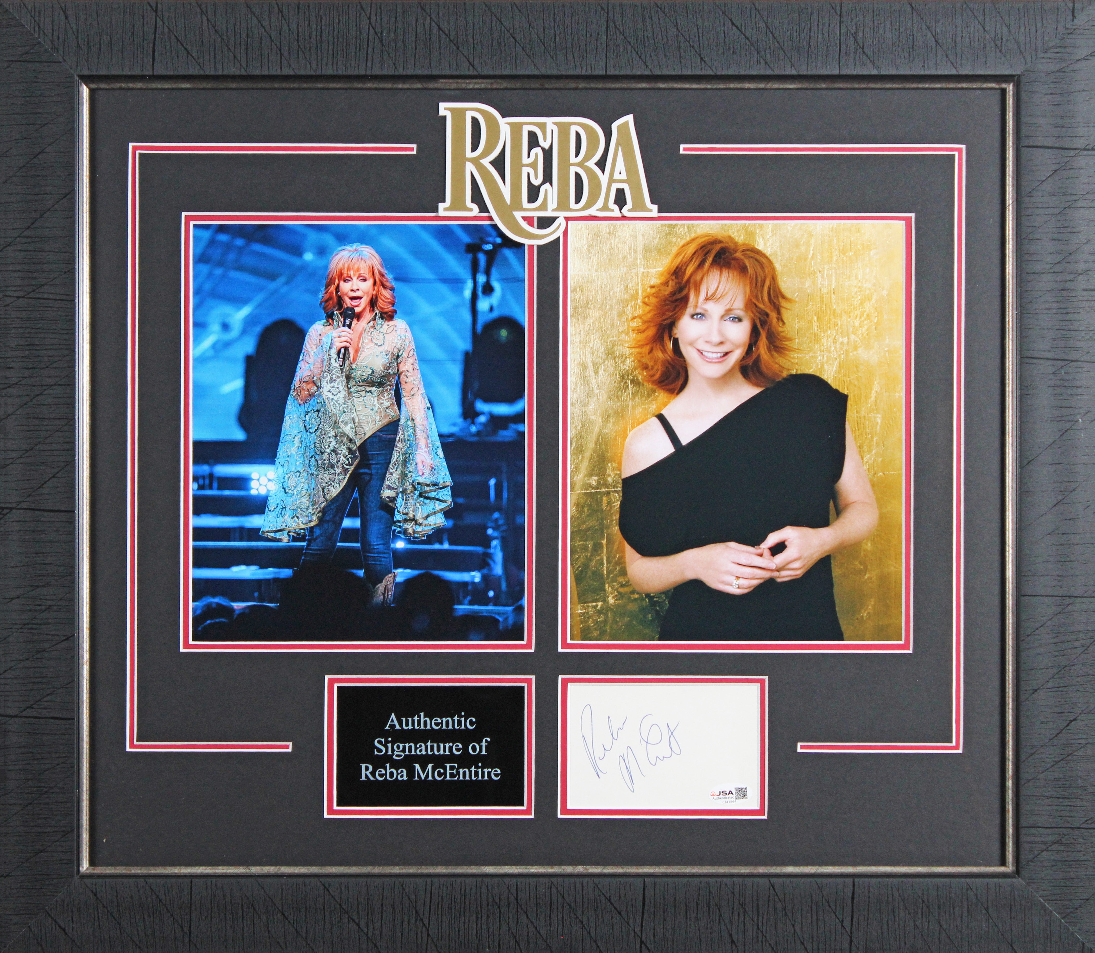 Reba McEntire Authentic Signed & Framed 3x5 Index Card Autographed JSA #CJ41564