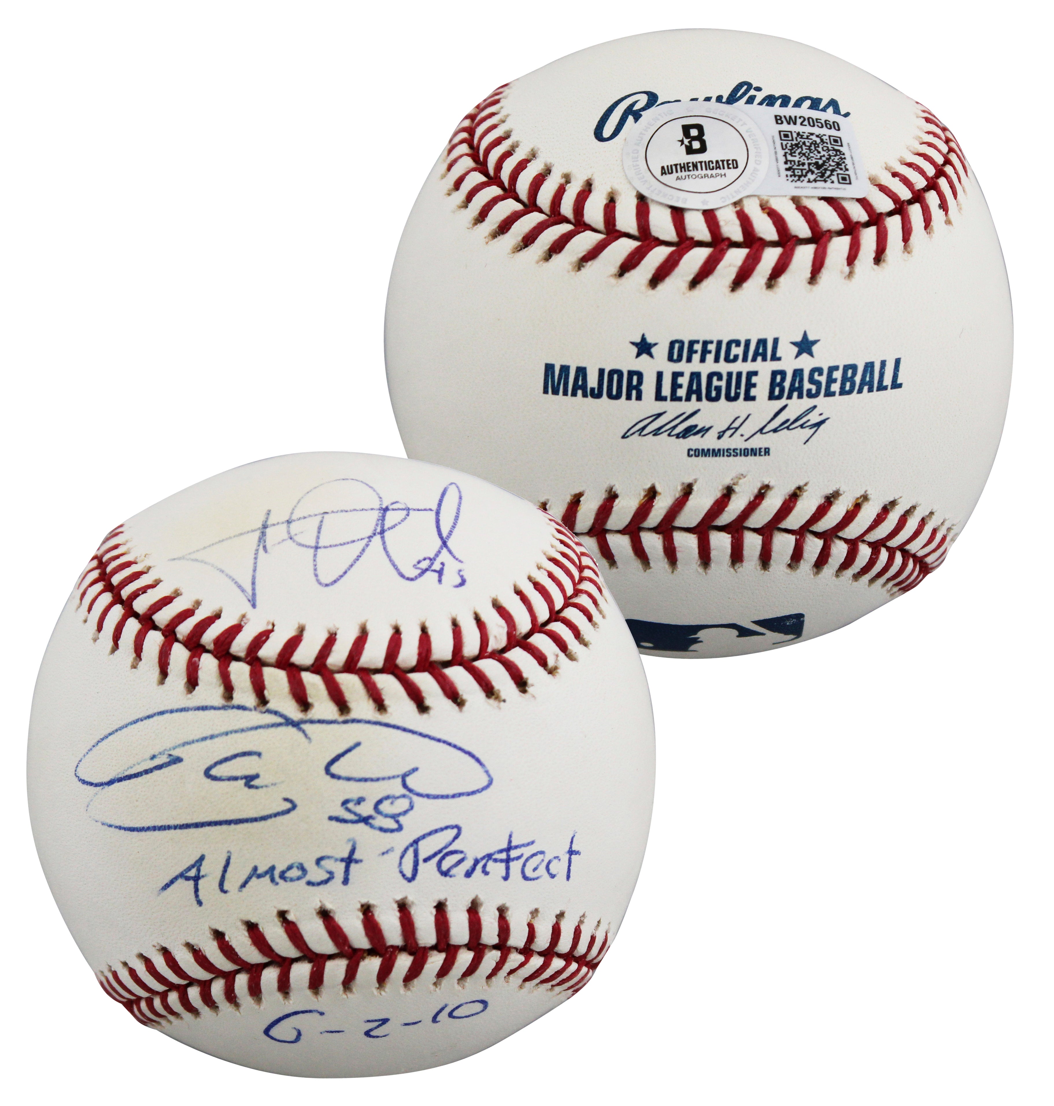 Armando Galarraga & Jason Donald "Almost Perfect" Signed Baseball BAS #BW20560