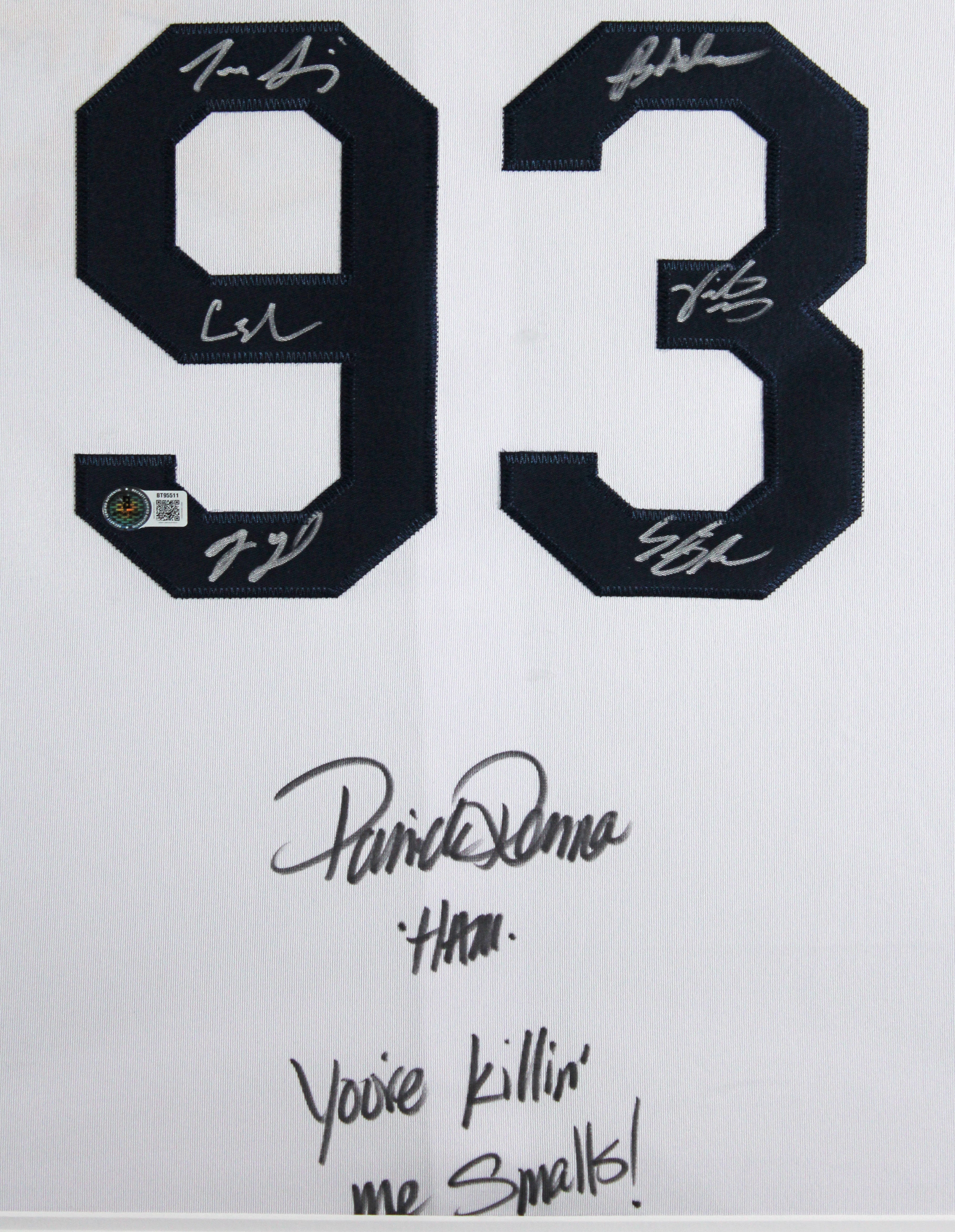 The Sandlot Cast (7) Renna, Guiry, Leopardi, York +3 Signed Framed Jersey BAS W