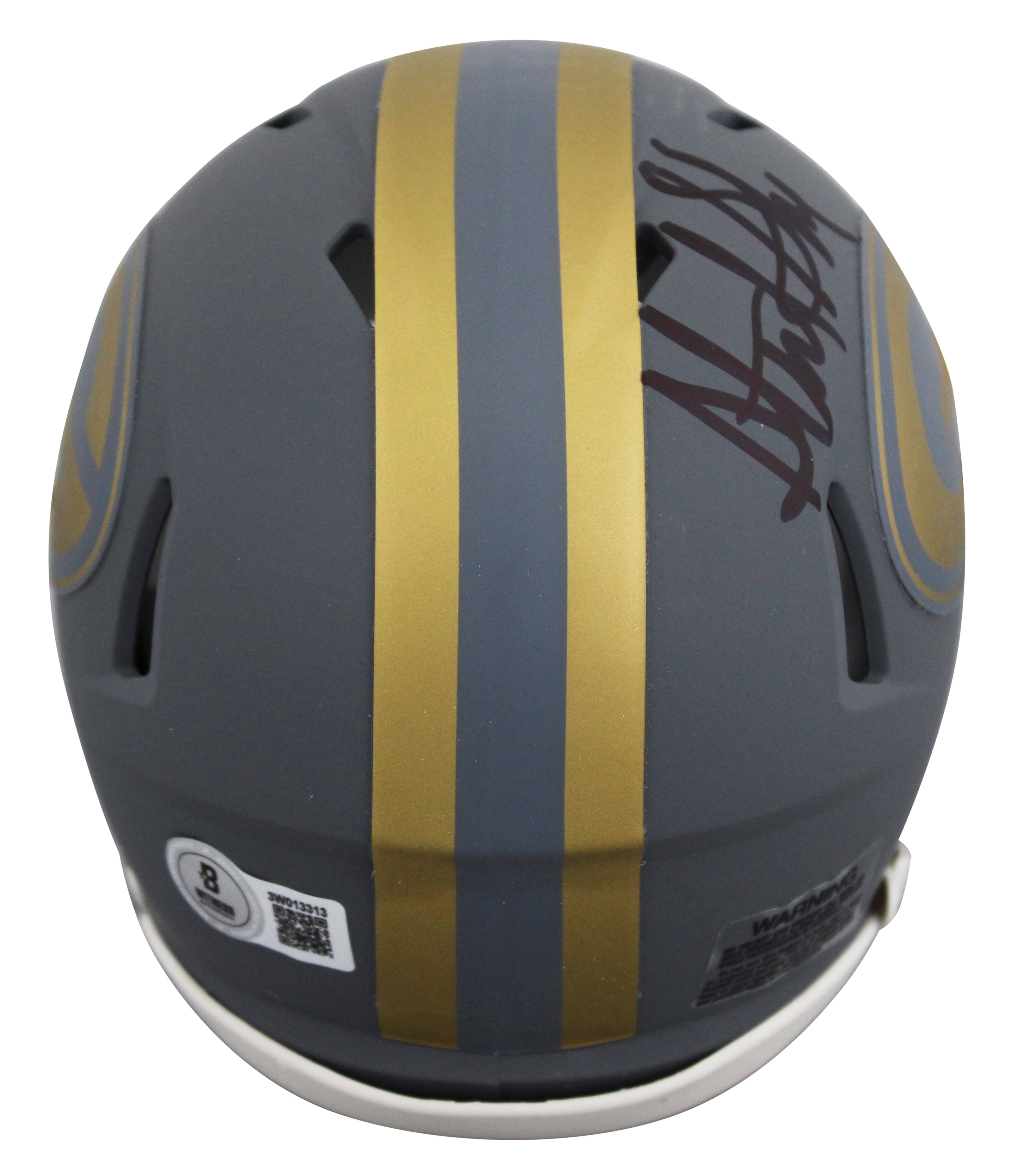 Packers Sterling Sharpe Authentic Signed Slate Speed Mini Helmet BAS Witnessed