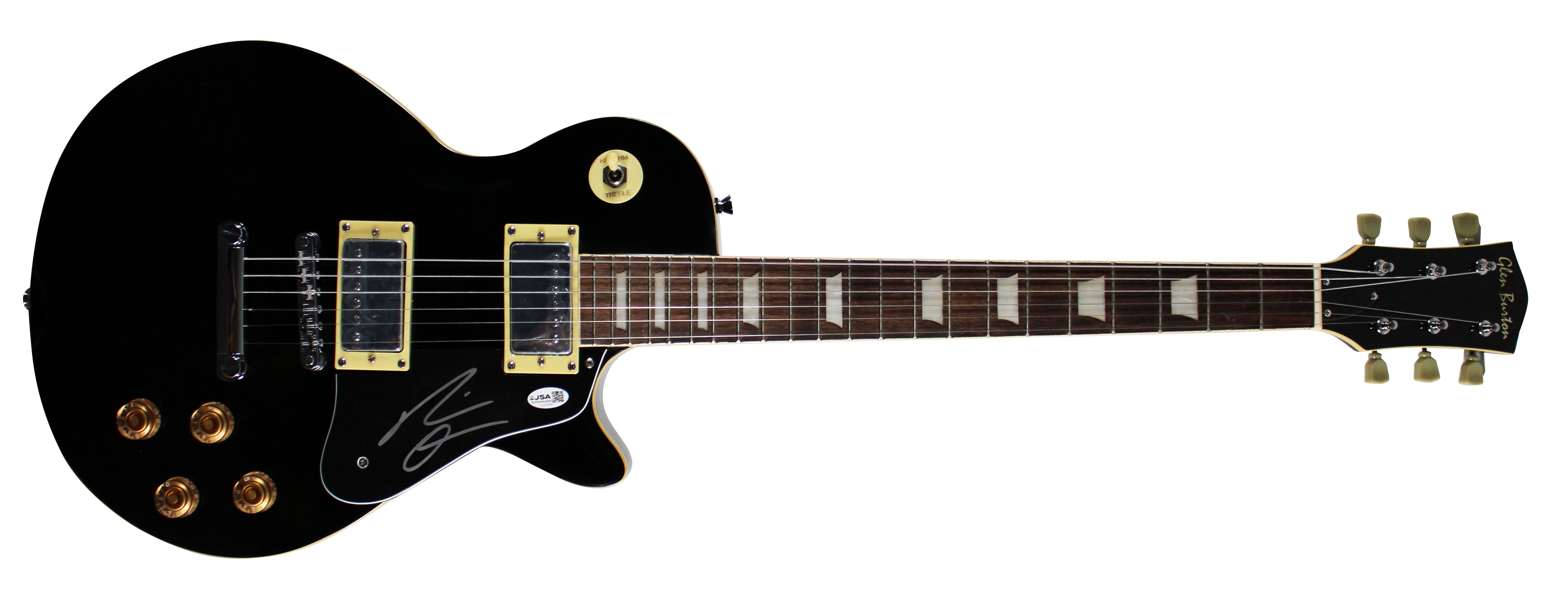 Gavin Adcock Signed Glen Burton Les Paul Black Electric Guitar JSA #CL51479