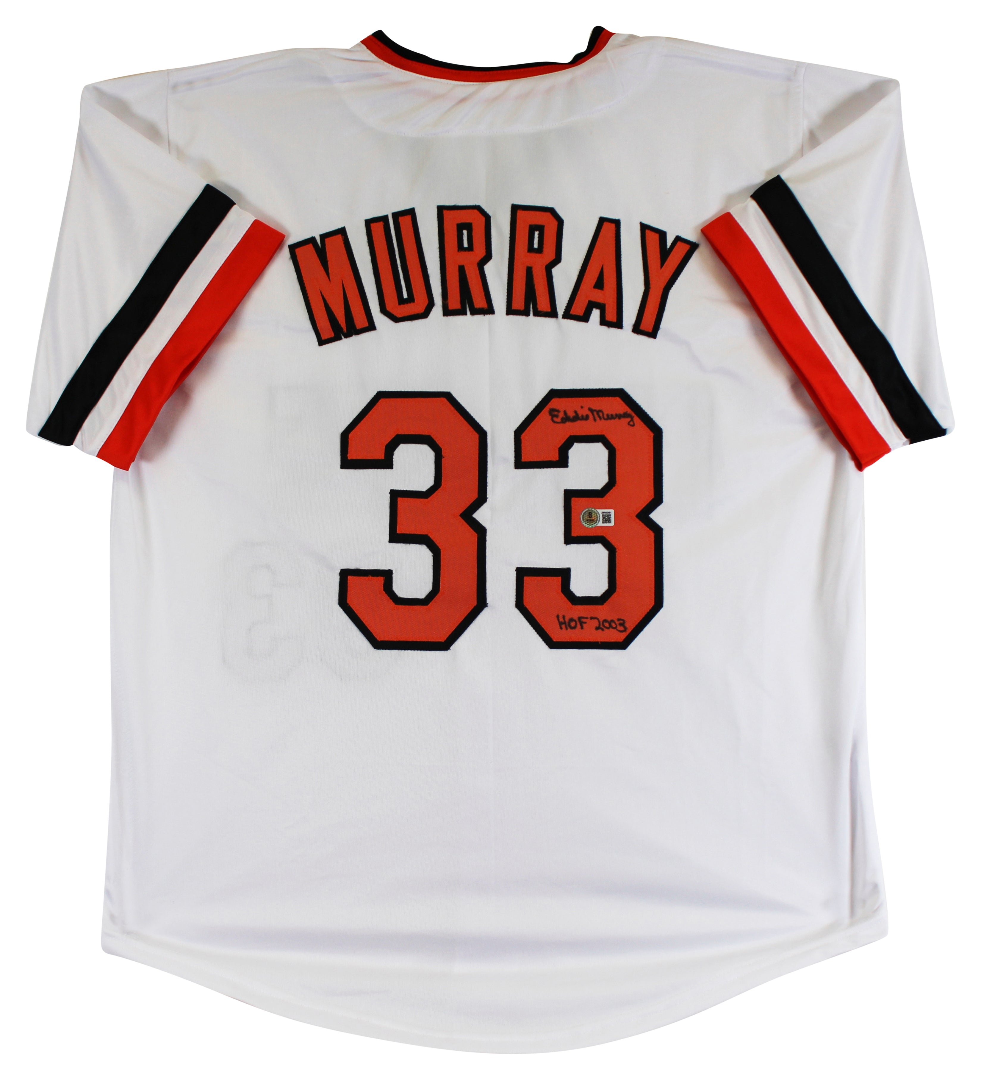 Eddie Murray "HOF 03" Authentic Signed White Pro Style Jersey BAS Witnessed