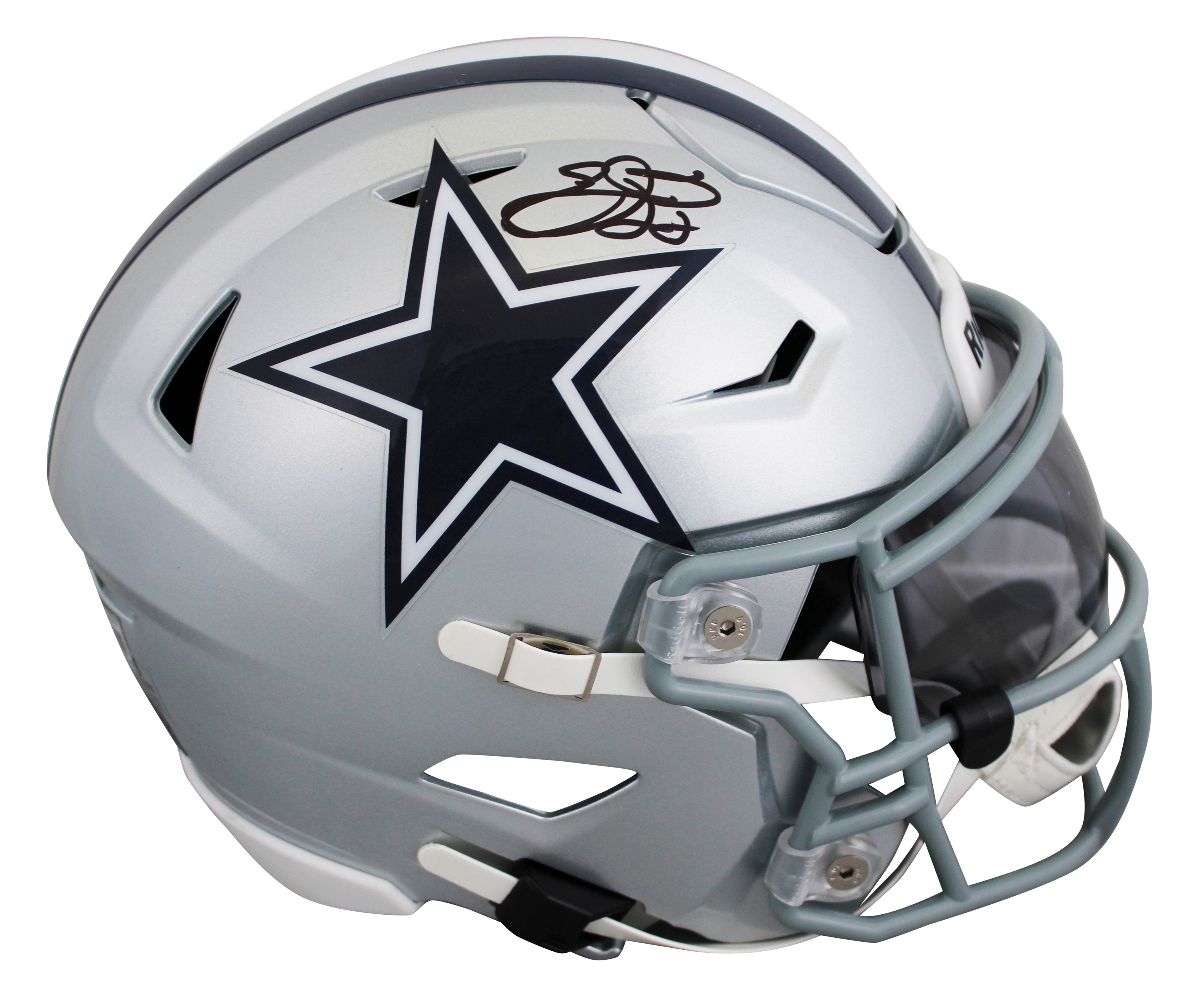 Cowboys Emmitt Smith Signed Flex Midi Replica Mid Size Helmet BAS Witnessed