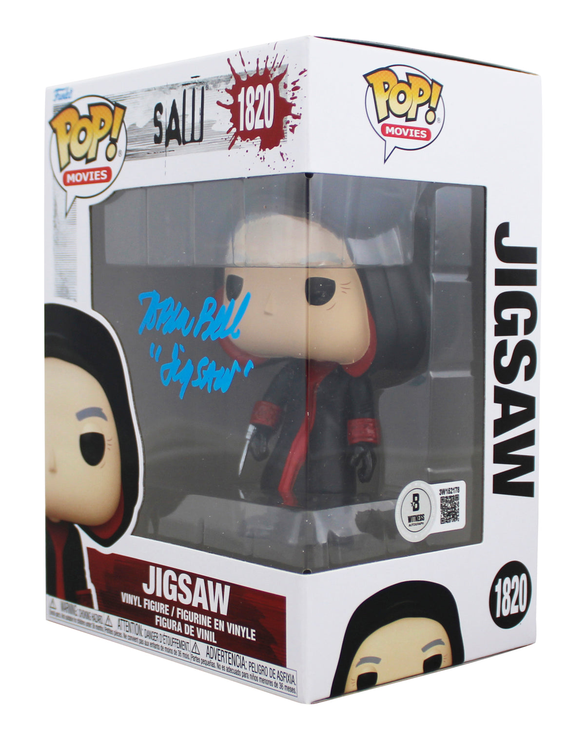 Tobin Bell Saw "Jigsaw" Signed #1820 Funko Pop Vinyl Figure BAS Wit #3W152178