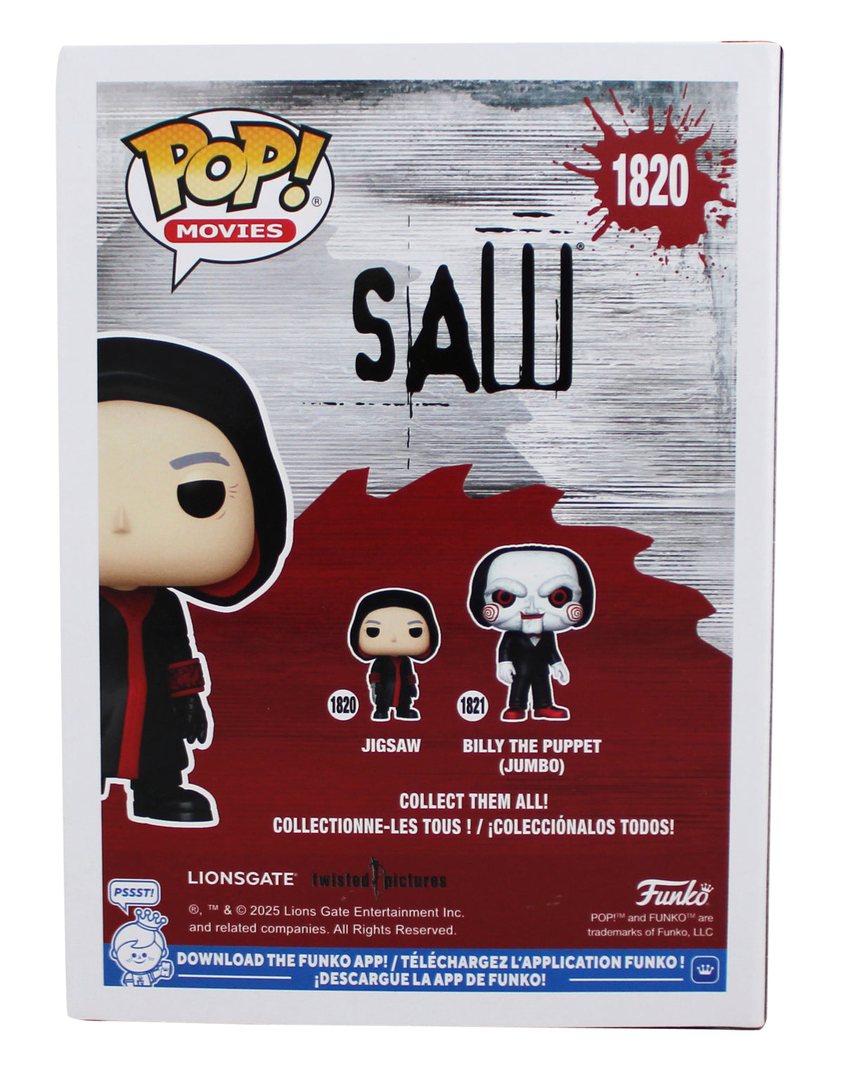 Tobin Bell Saw "Jigsaw" Signed #1820 Funko Pop Vinyl Figure BAS Wit #3W152178