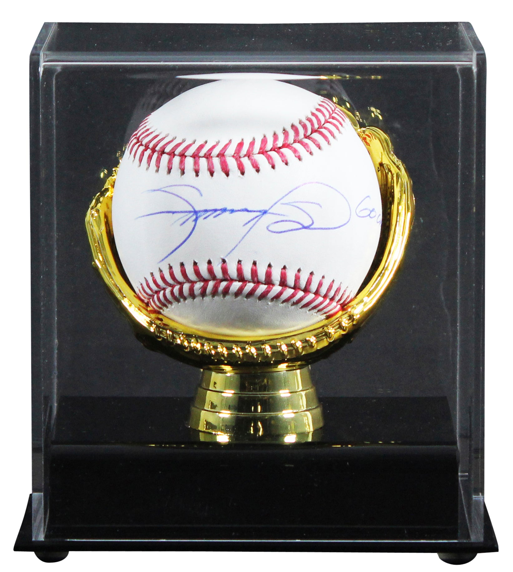 Cubs Sammy Sosa "Go Cubs" Signed Manfred OML Baseball W/ Case JSA Witness