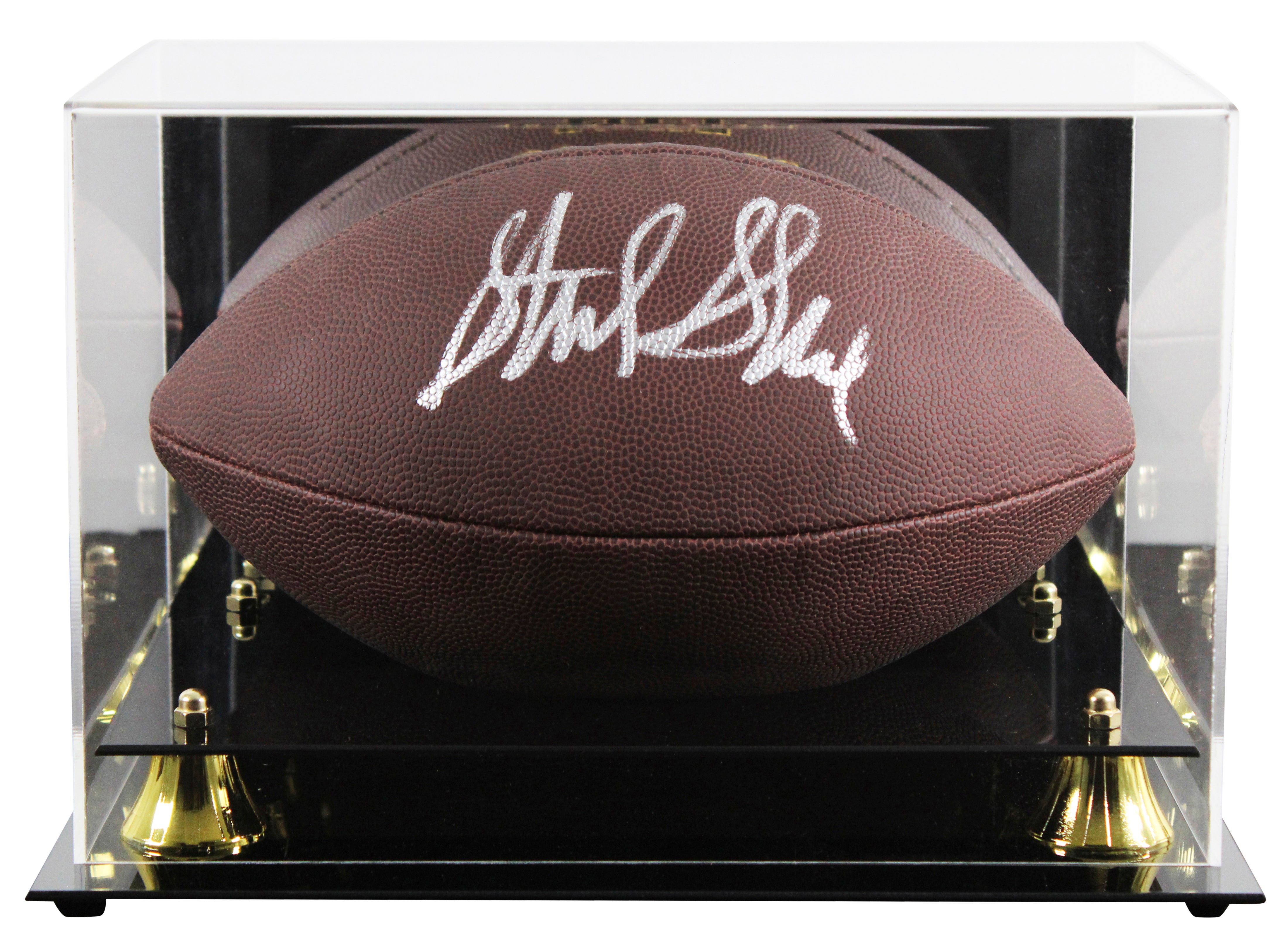 Packers Sterling Sharpe Signed Wilson Super Grip Football W/ Case BAS Witnessed