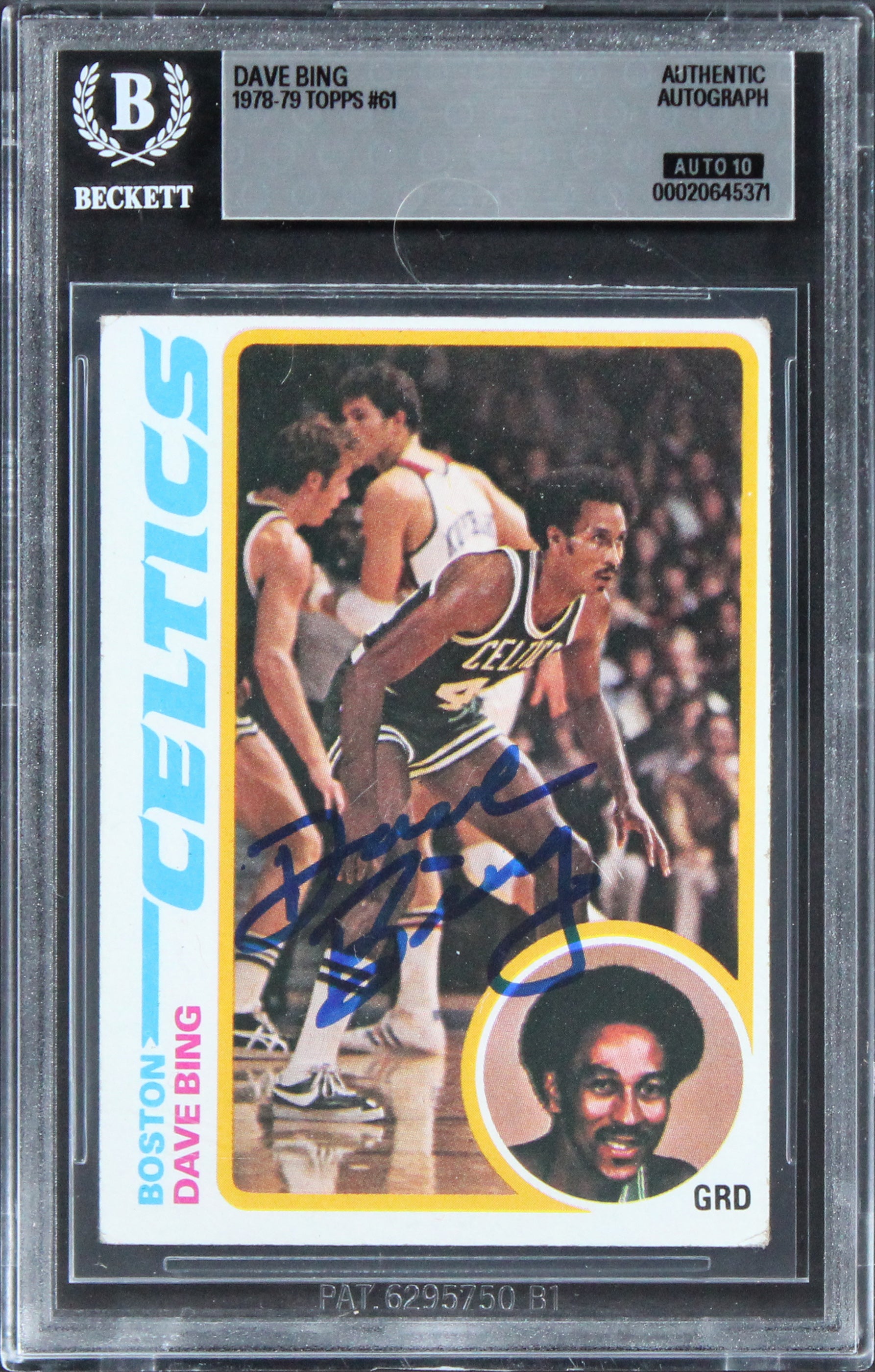 Celtics Dave Bing Authentic Signed 1978 Topps #61 Card Auto 10! BAS Slabbed