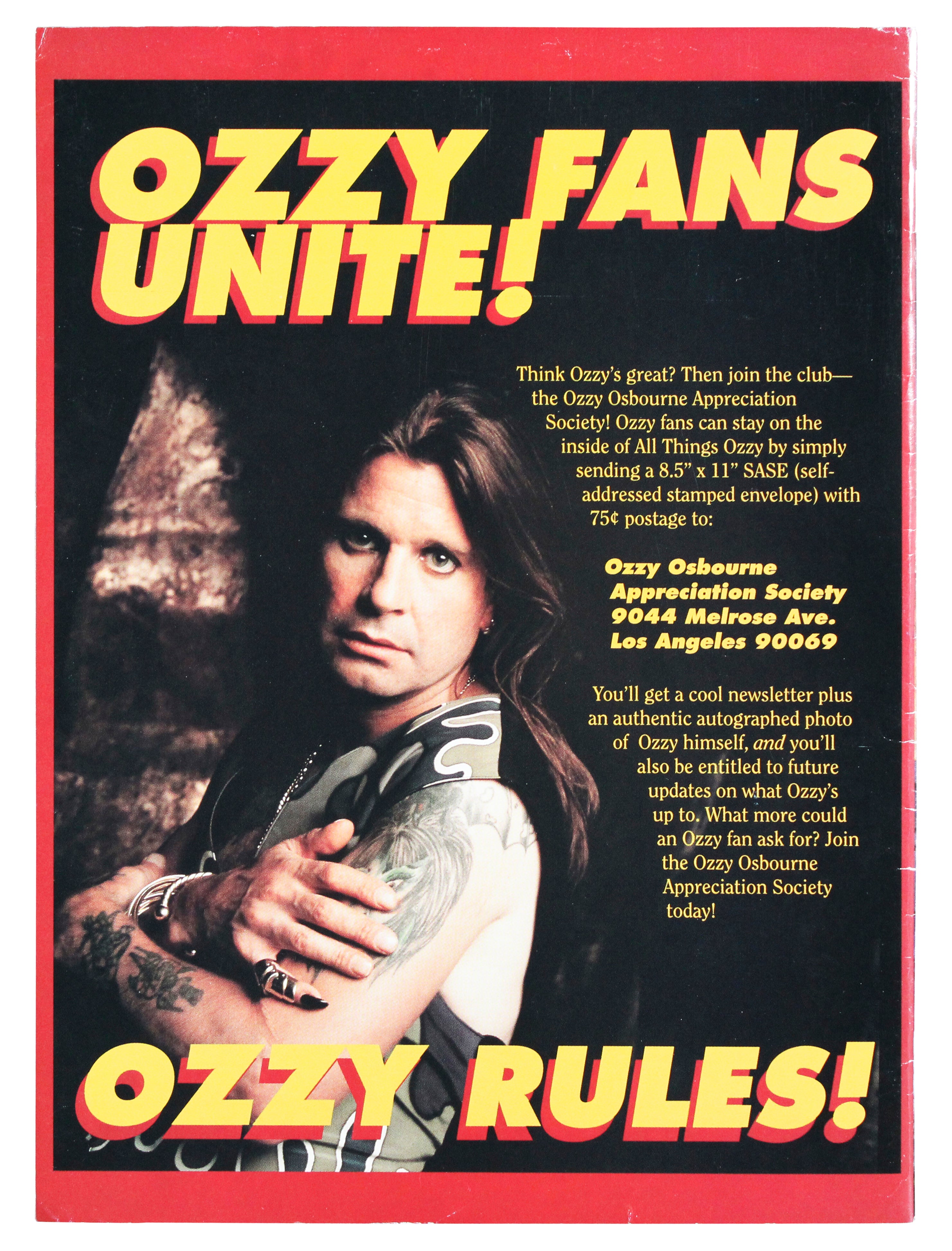 Ozzy Osbourne Authentic Signed 1993 Rock-It Comix #1 Magazine JSA #CL51494