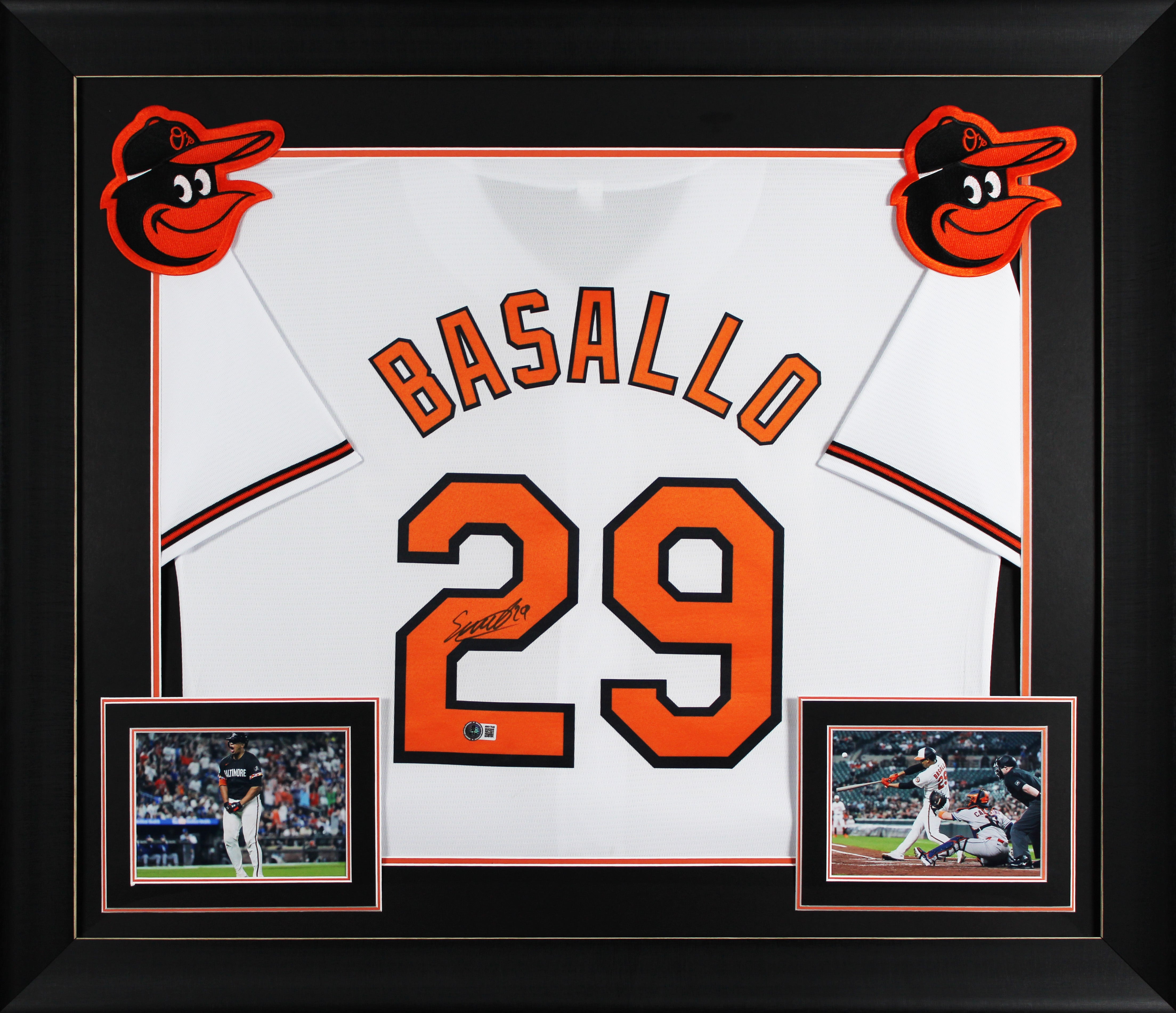 Samuel Basallo Authentic Signed White Pro Style Framed Jersey BAS Witnessed