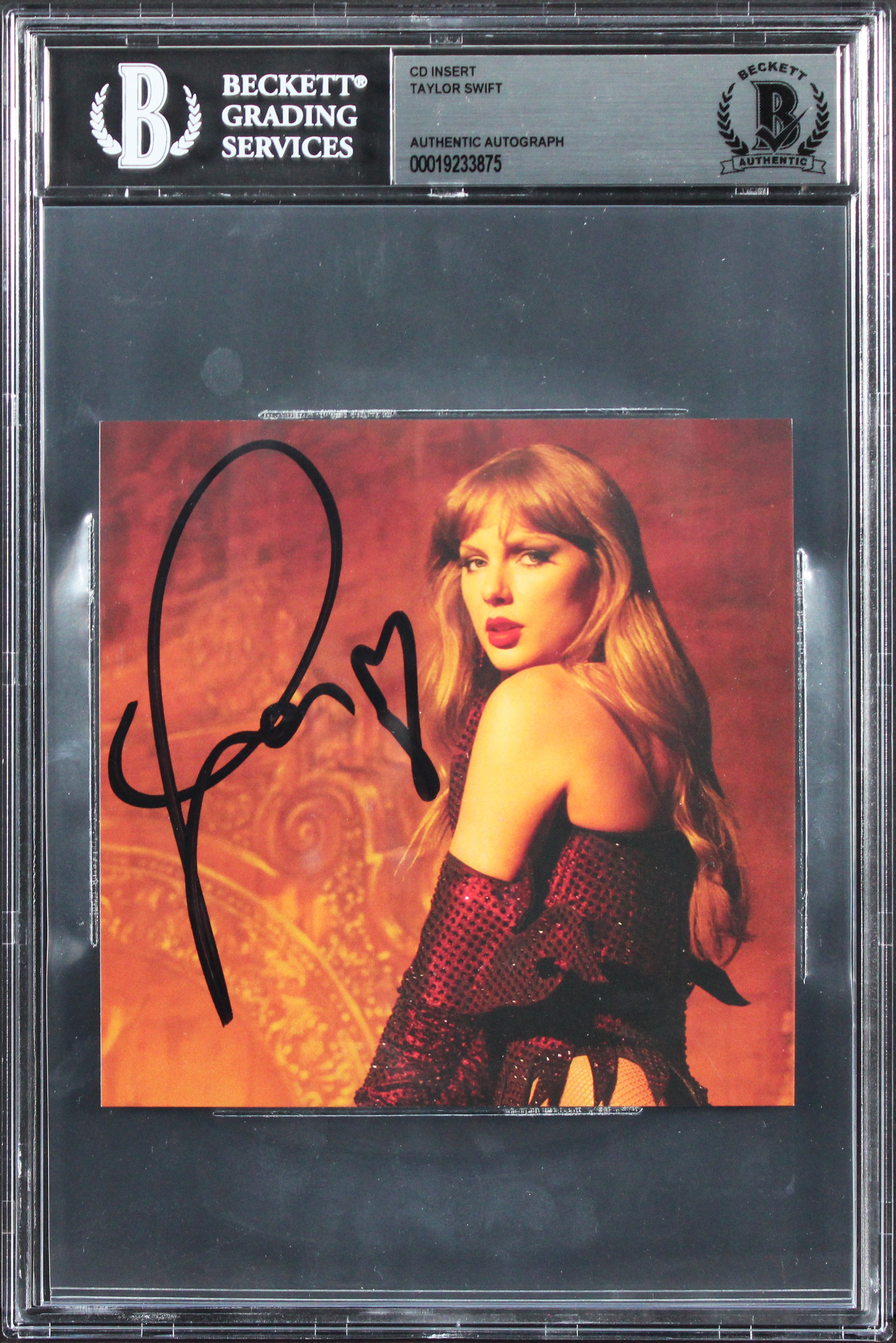 Taylor Swift Signed The Life of a Showgirl CD Insert w/ Heart BAS Slabbed 1