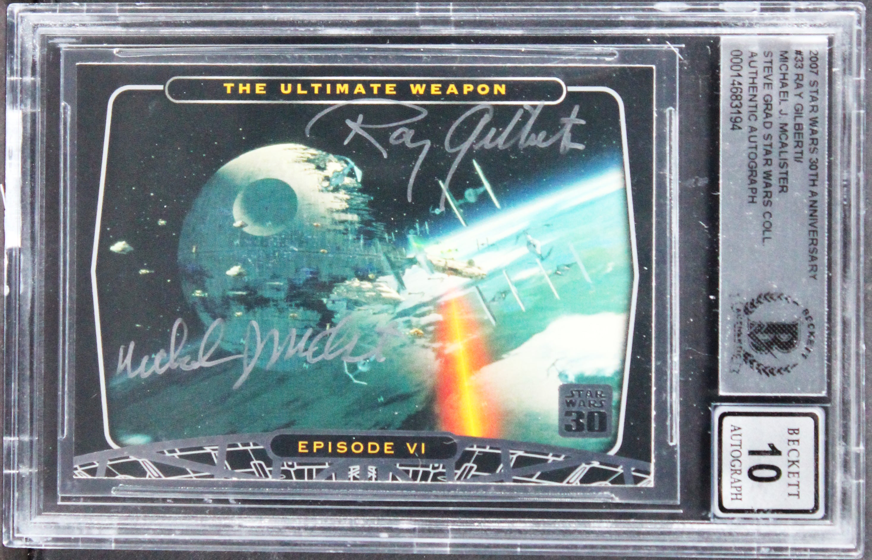 Star Wars Gilberti & McAlister Signed 2007 SW 30th Anv #33 Card Auto 10 BAS Slab