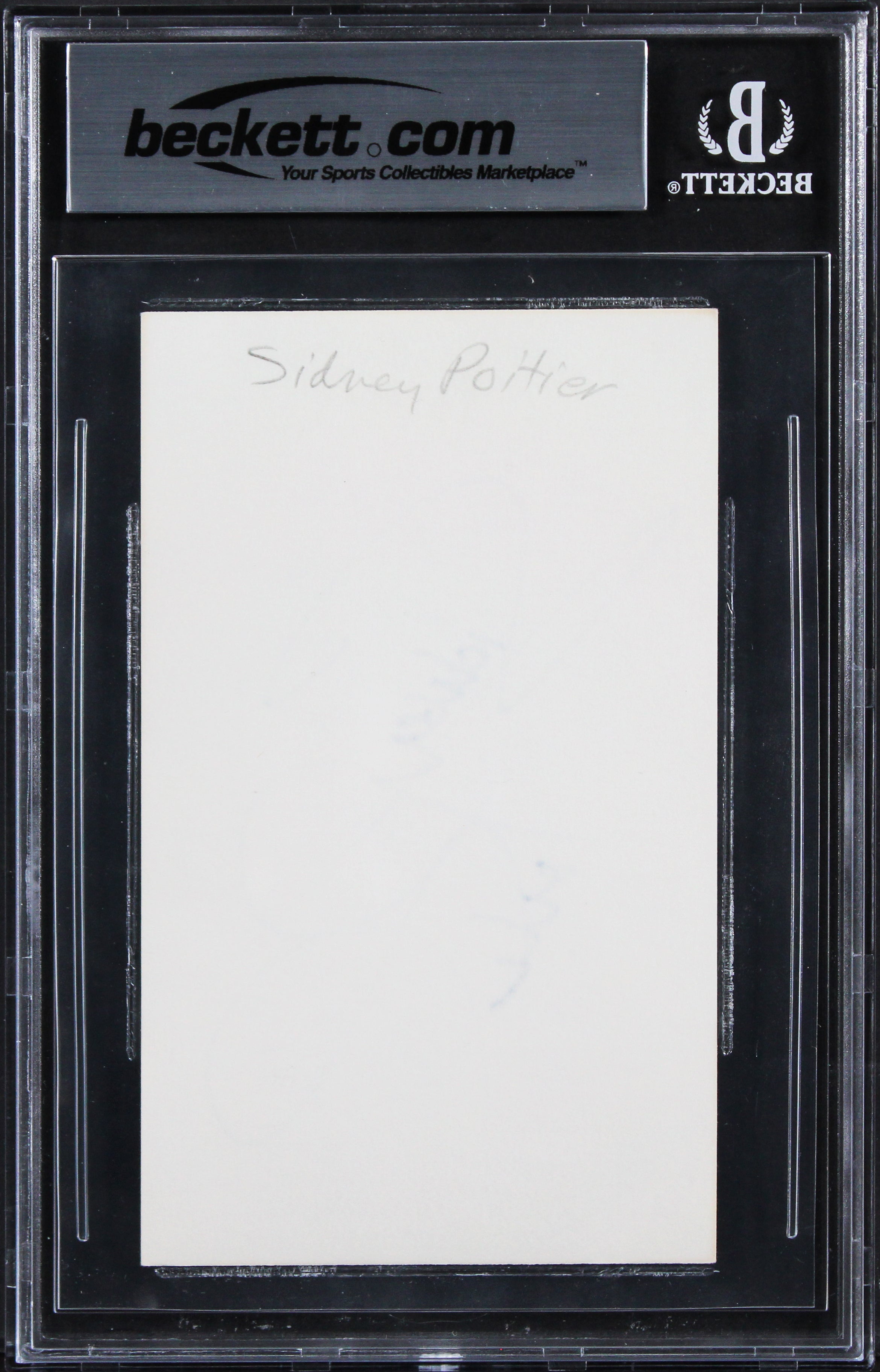 Sidney Poitier In The Heat of the Night Signed 3x5 Index Card BAS Slabbed 2