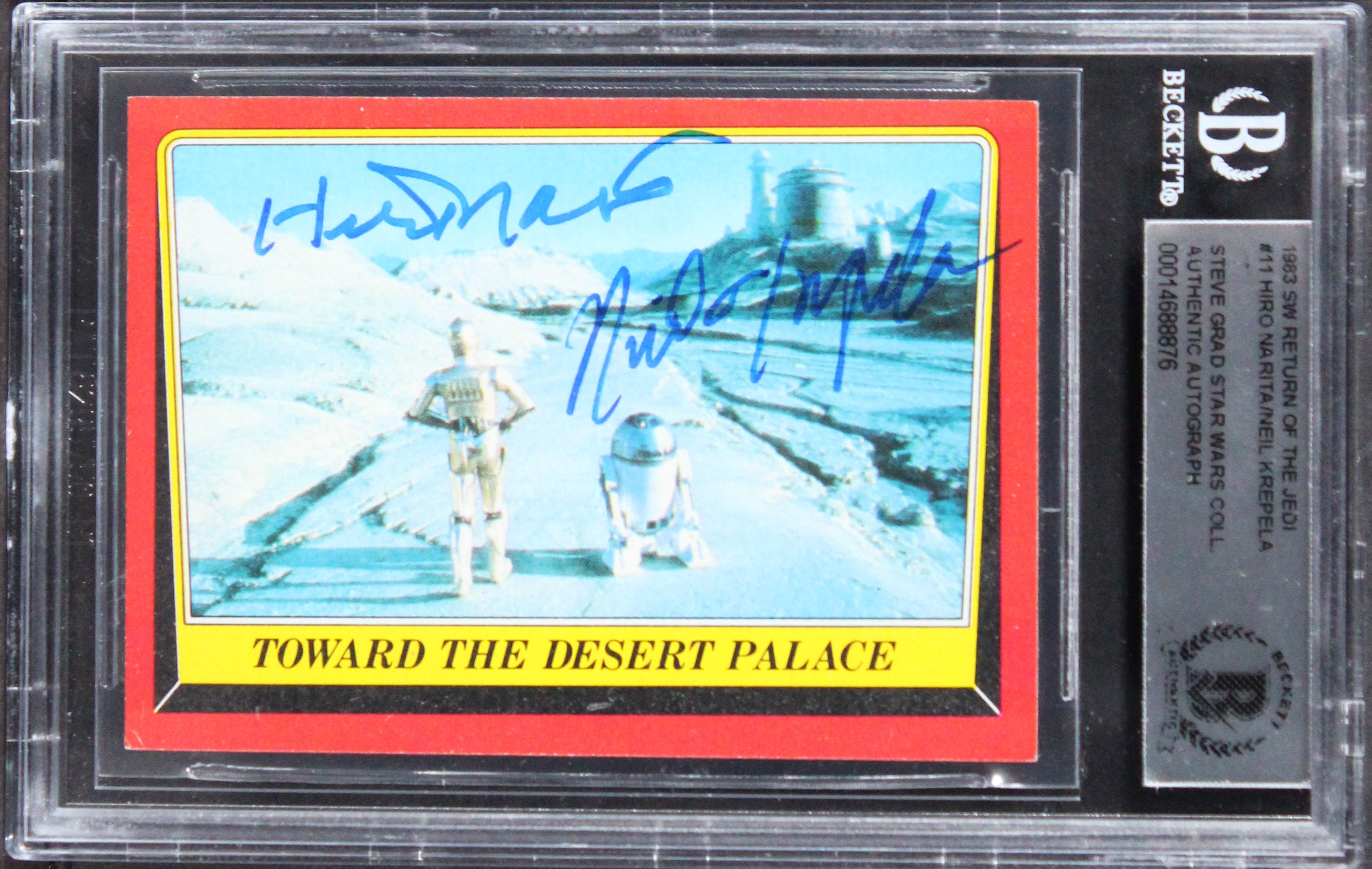 Star Wars (2) Narita & Krepela Signed 1983 Return Of The Jedi #11 Card BAS Slab