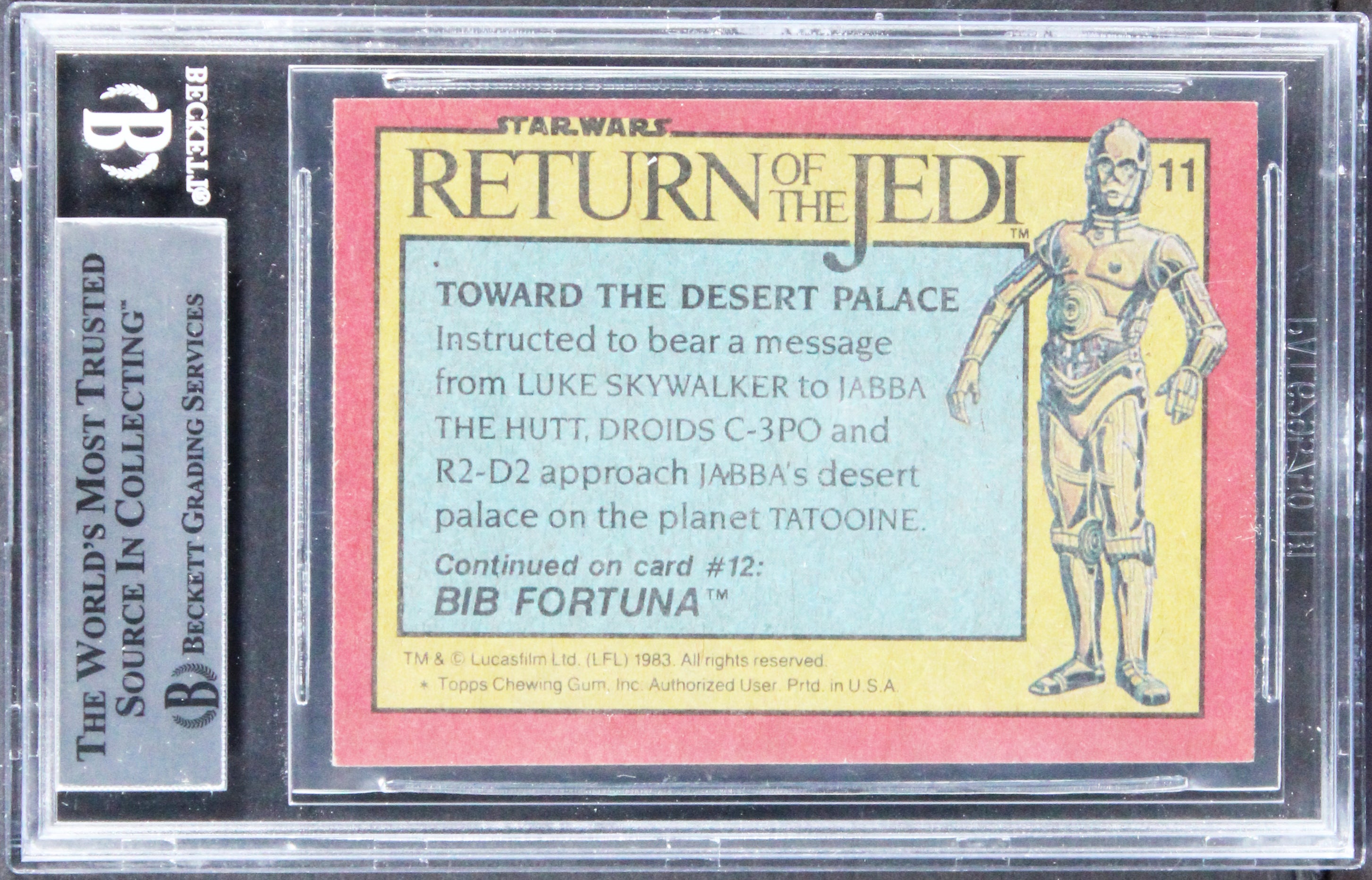 Star Wars (2) Narita & Krepela Signed 1983 Return Of The Jedi #11 Card BAS Slab