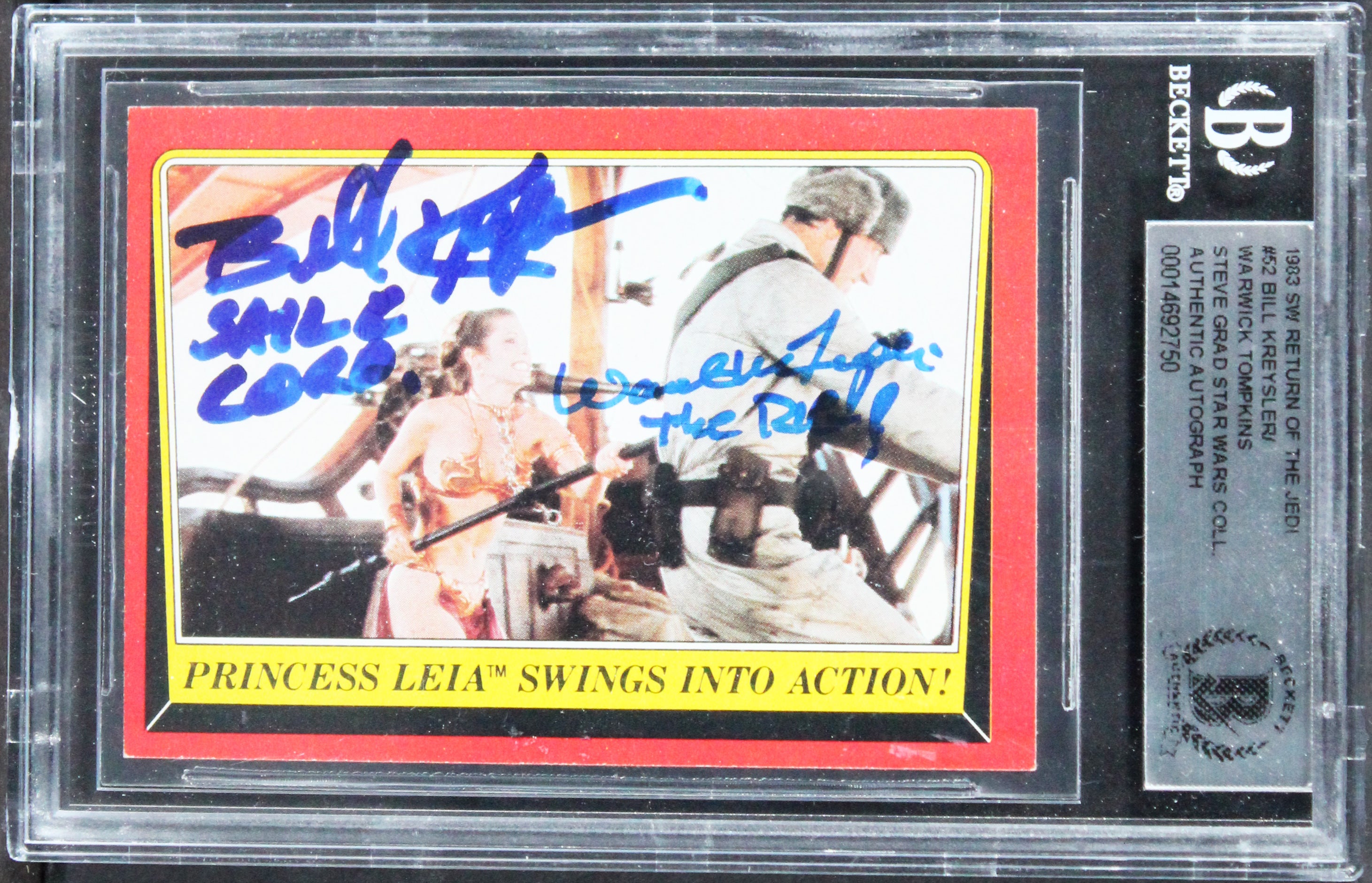 Star Wars (2) Kreysler & Thomas Signed 1983 SW ROTJ #52 Card BAS Slabbed