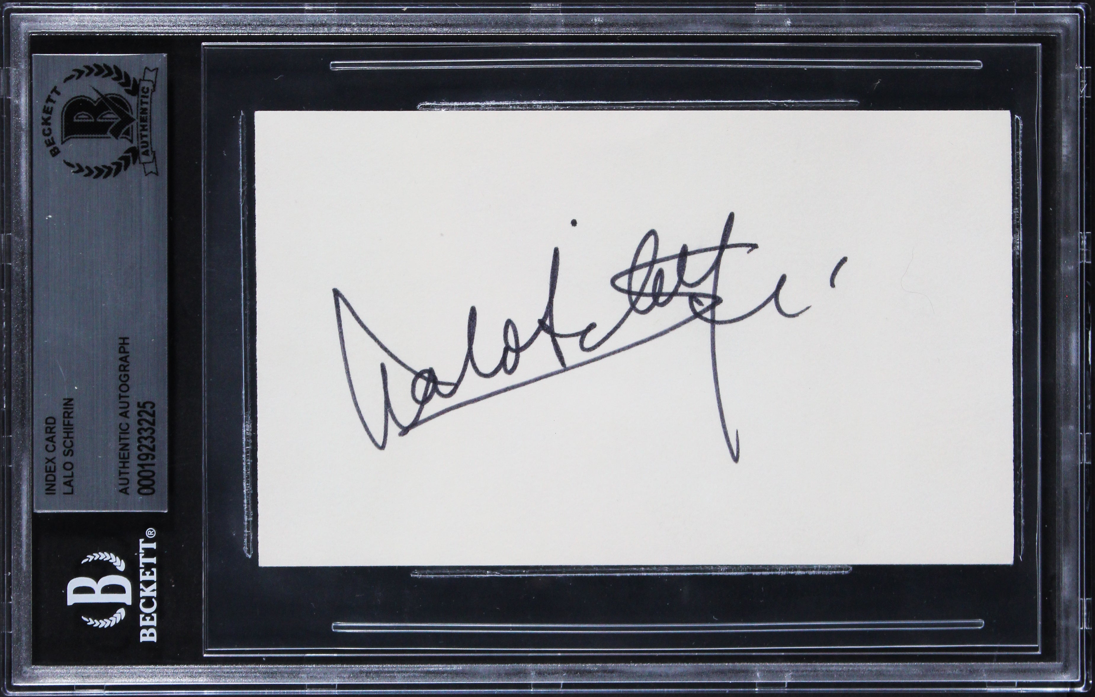 Lalo Schifrin Mission: Impossible Authentic Signed 3x5 Index Card BAS Slabbed