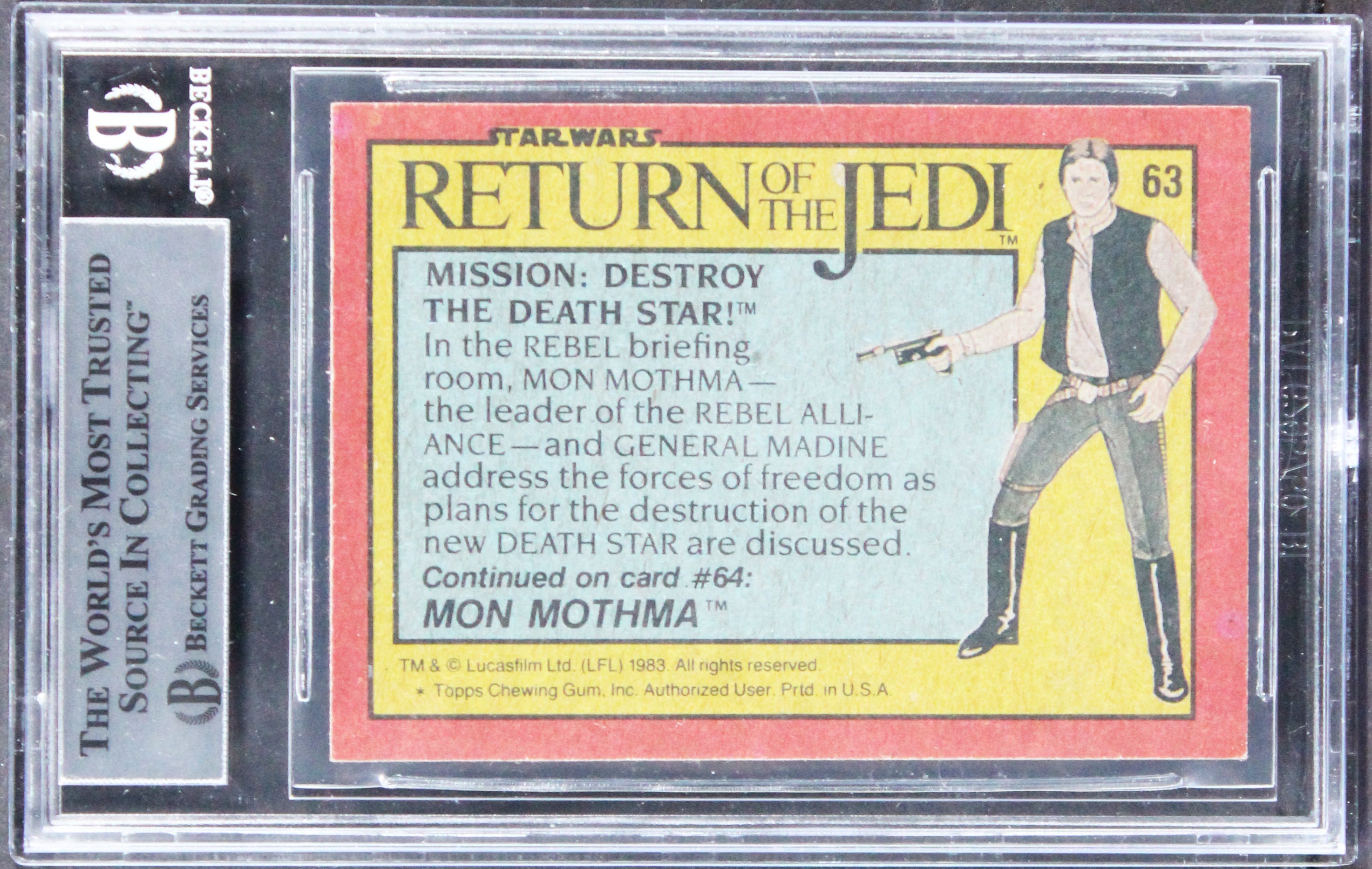 Star Wars (2) Blakiston & Crowley Signed 1983 SW ROTJ #63 Card BAS Slabbed