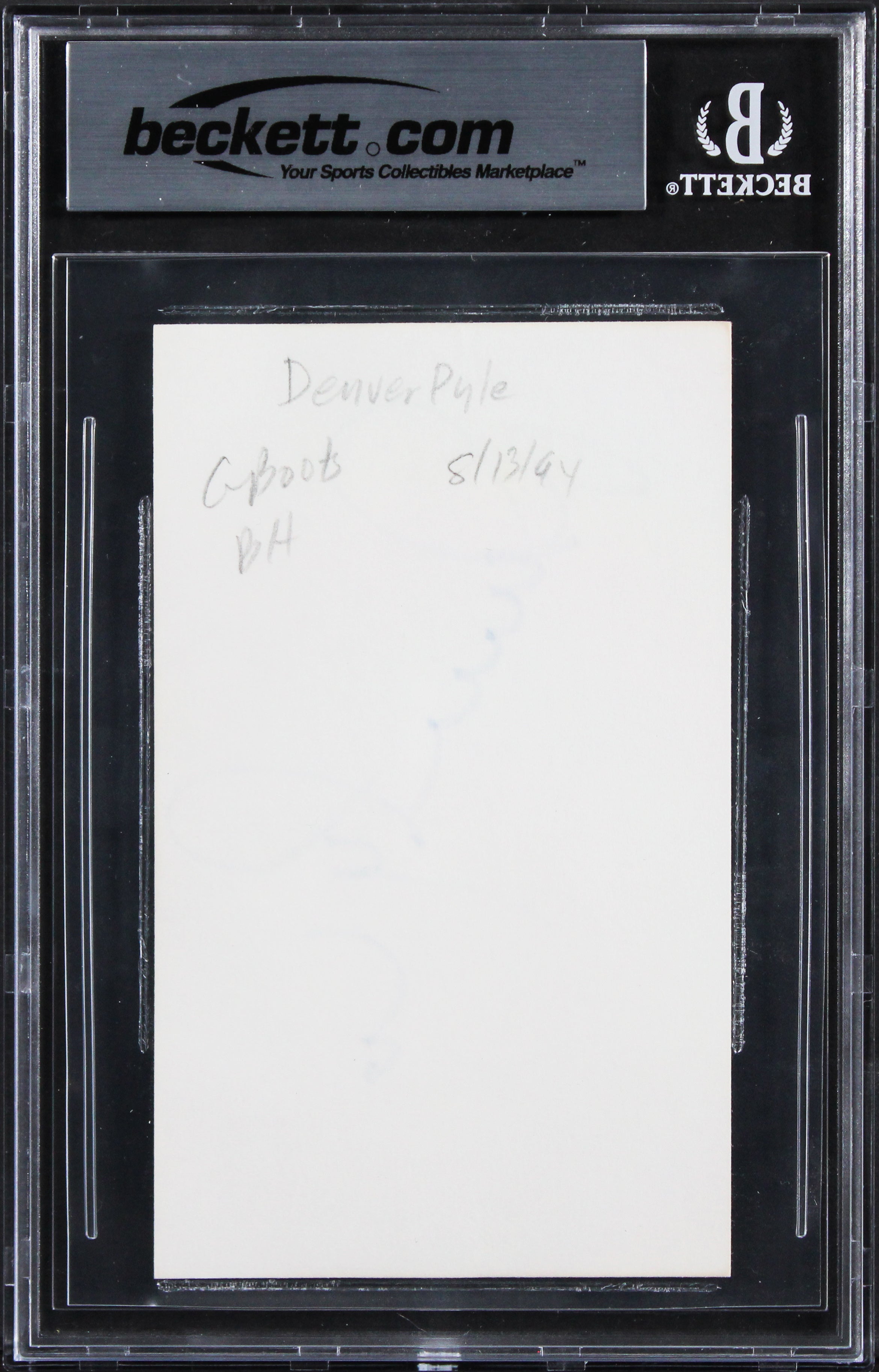 Denver Pyle The Dukes Of Hazzard Authentic Signed 3x5 Index Card BAS Slabbed