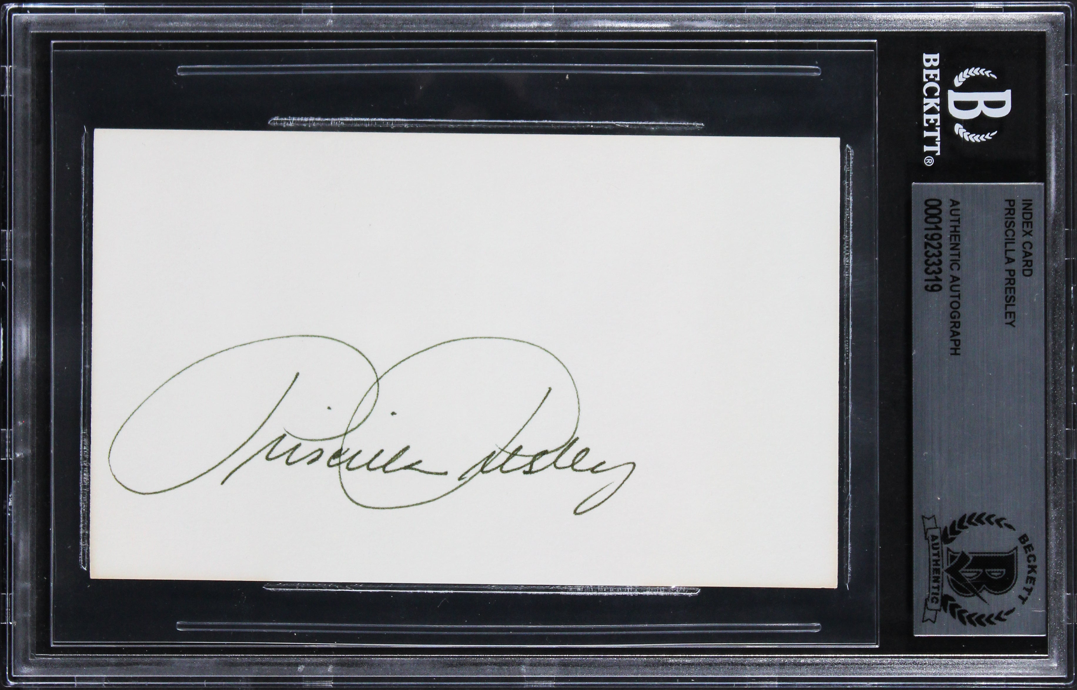 Priscilla Presley The Naked Gun Authentic Signed 3x5 Index Card BAS Slabbed 2