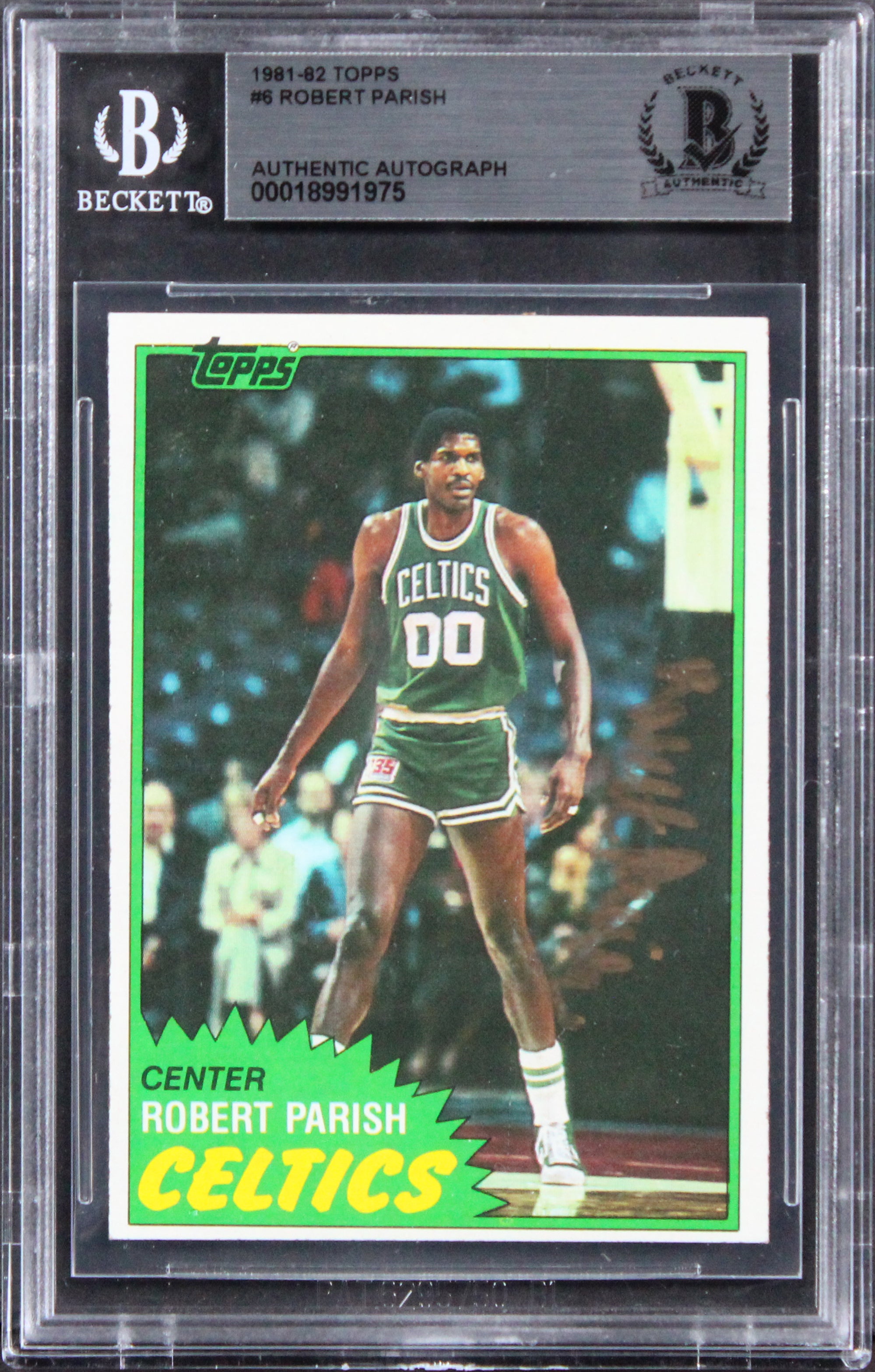 Celtics Robert Parish Authentic 1981 Topps #5 Card Autographed BAS Slabbed