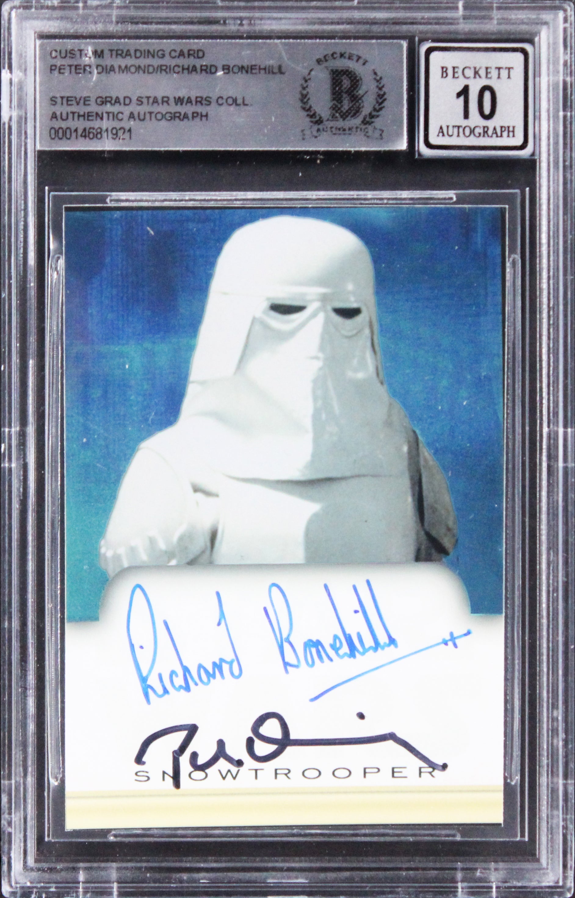Star Wars (2) Diamond & Bonehill Signed Custom Trading Card Auto 10! BAS Slabbed