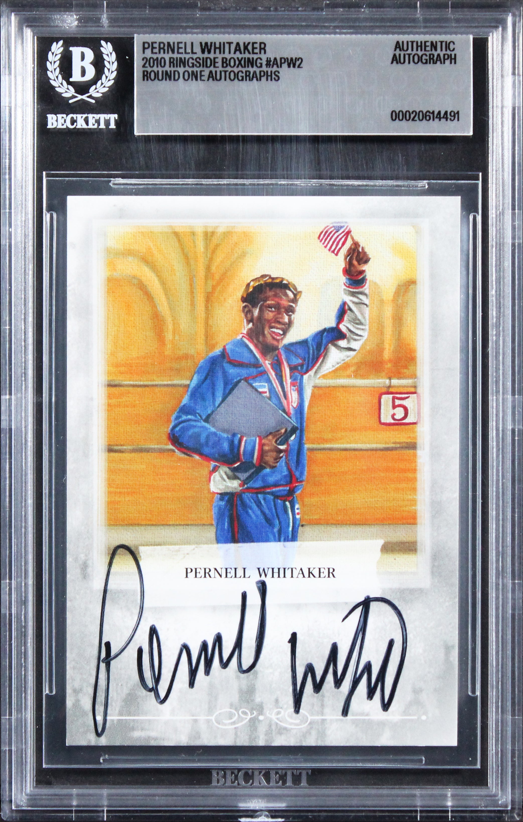 Pernell Whitaker Signed 2010 Ringside Boxing Round One Autos #APW2 Card BAS Slab