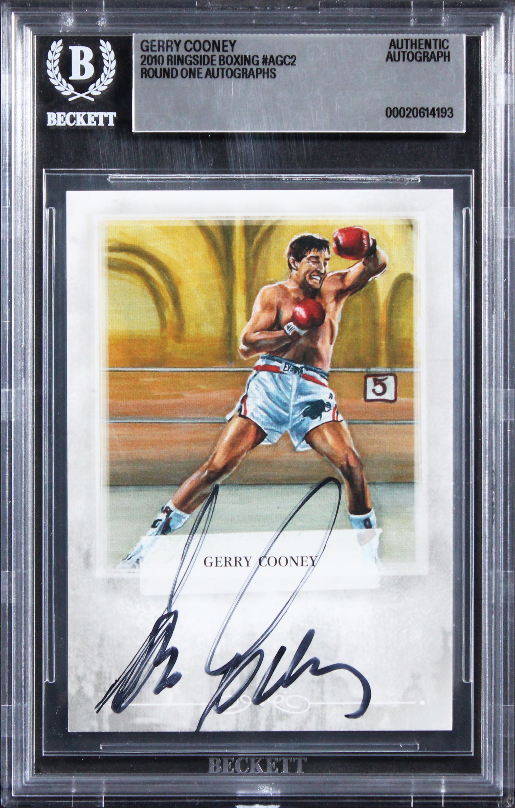 Gerry Cooney Signed 2010 Ringside Boxing Round One Autos #AGC2 Card BAS Slabbed