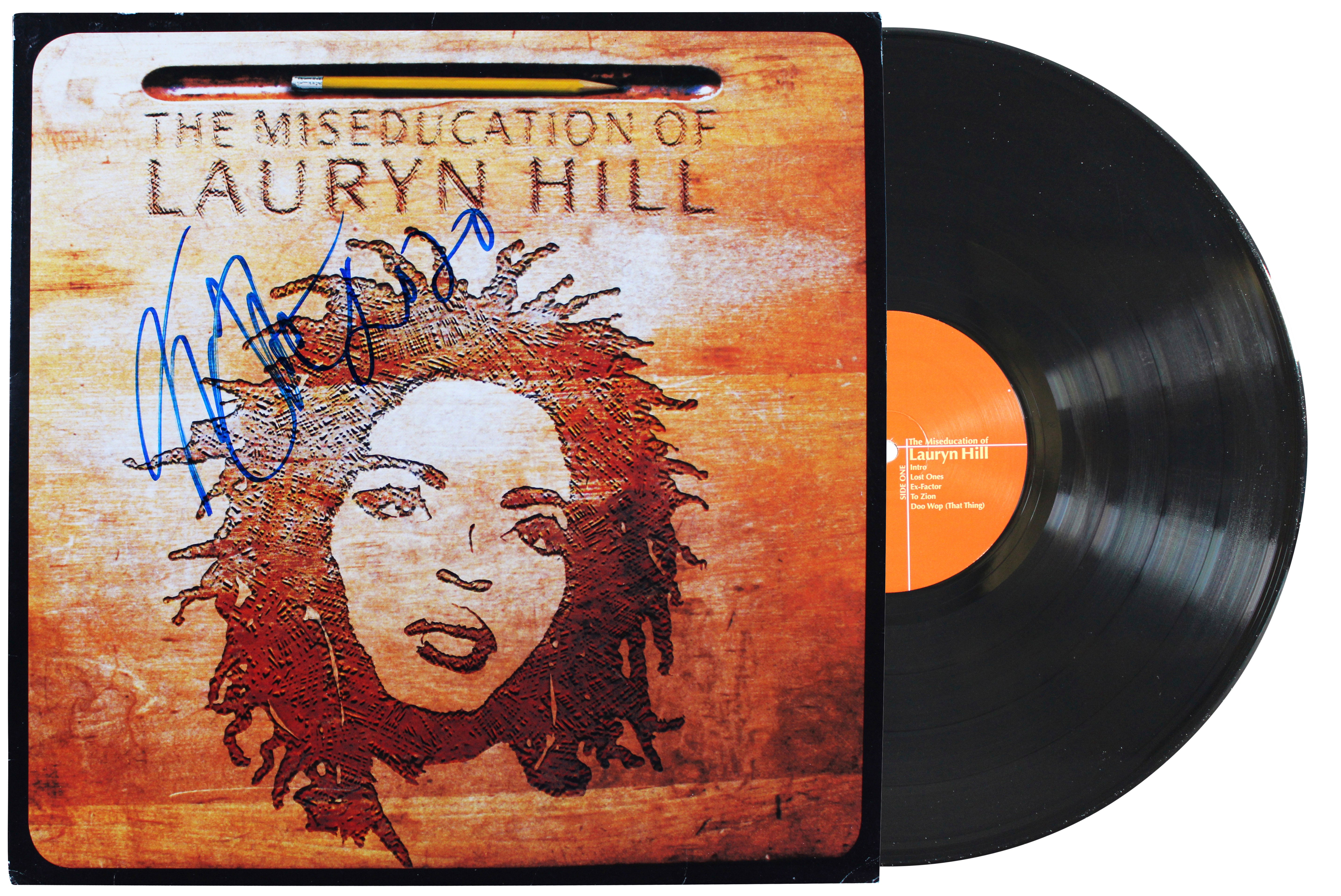 Lauryn Hill Signed The Miseducation Of Lauryn Hill Album Cover W/ Vinyl BAS