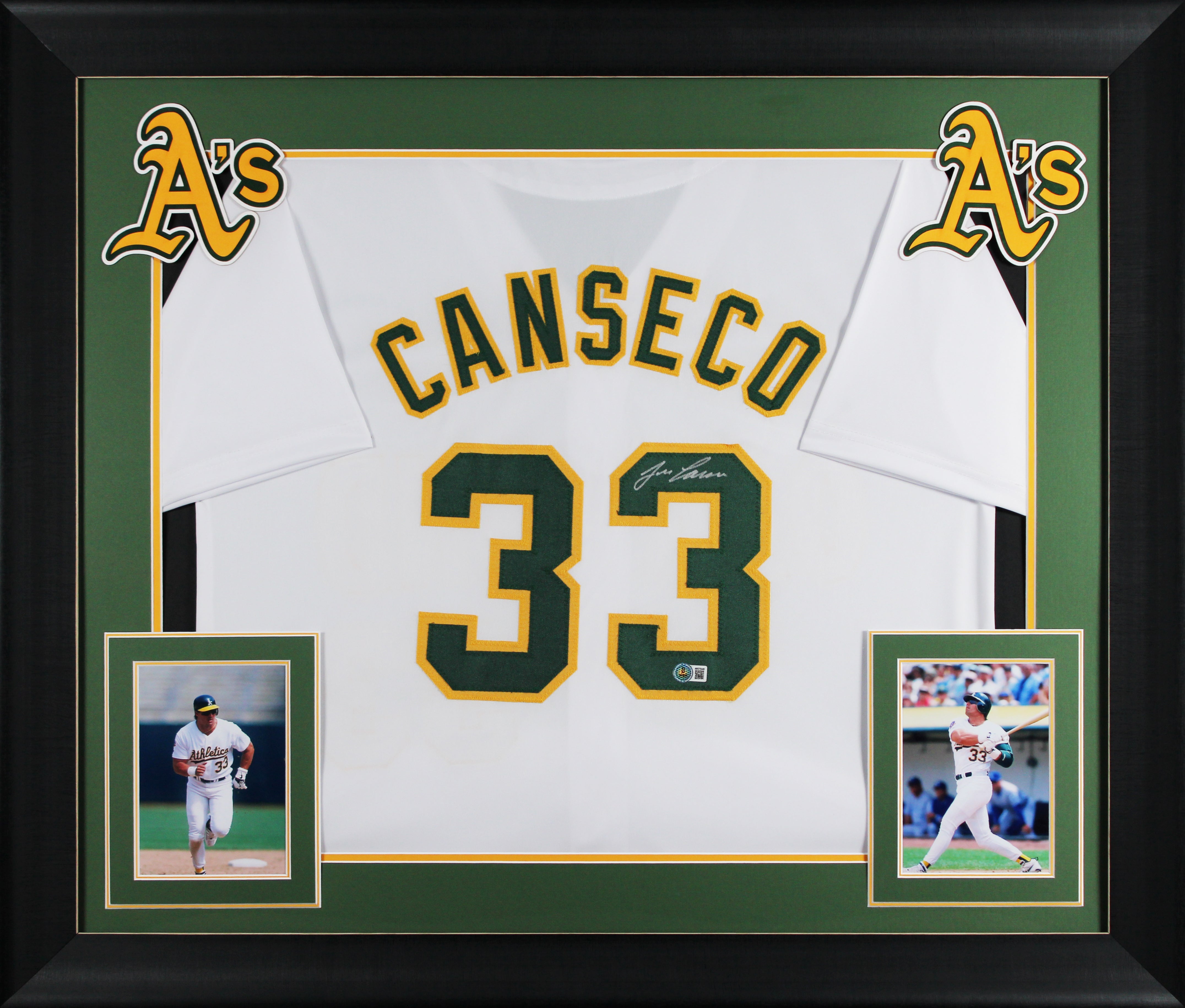 Jose Canseco Authentic Signed White Pro Style Framed Jersey BAS Witnessed