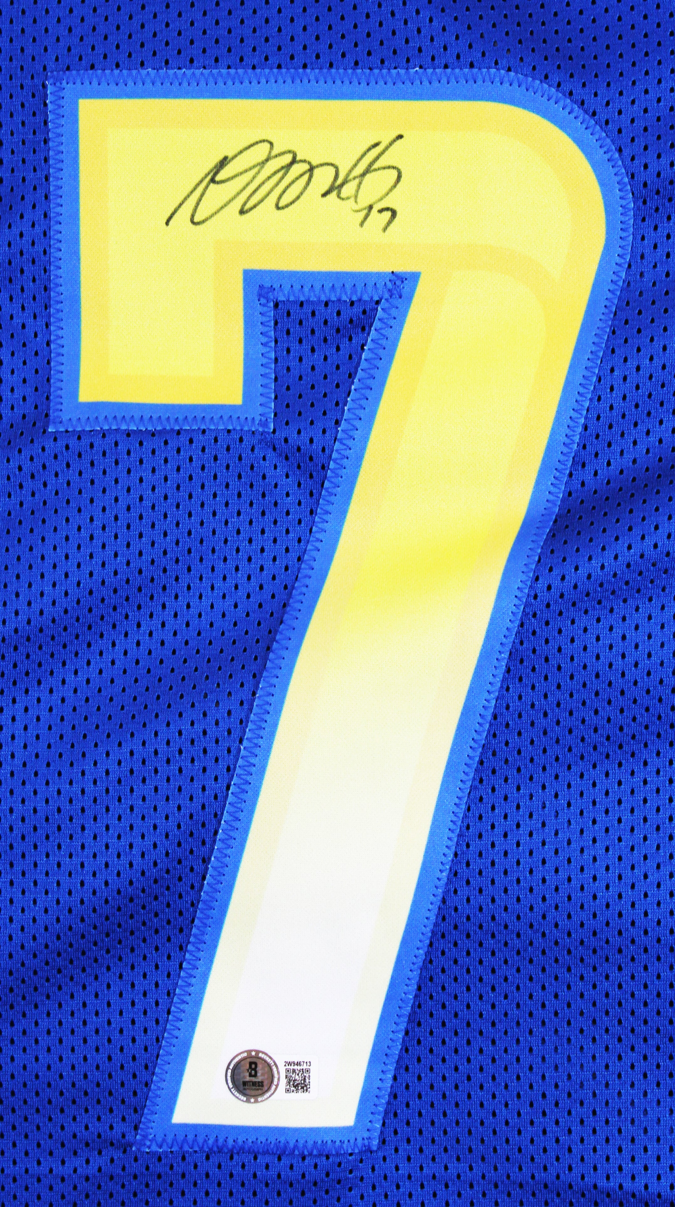 Davante Adams Authentic Signed Blue Pro Style Jersey Autographed BAS Witnessed