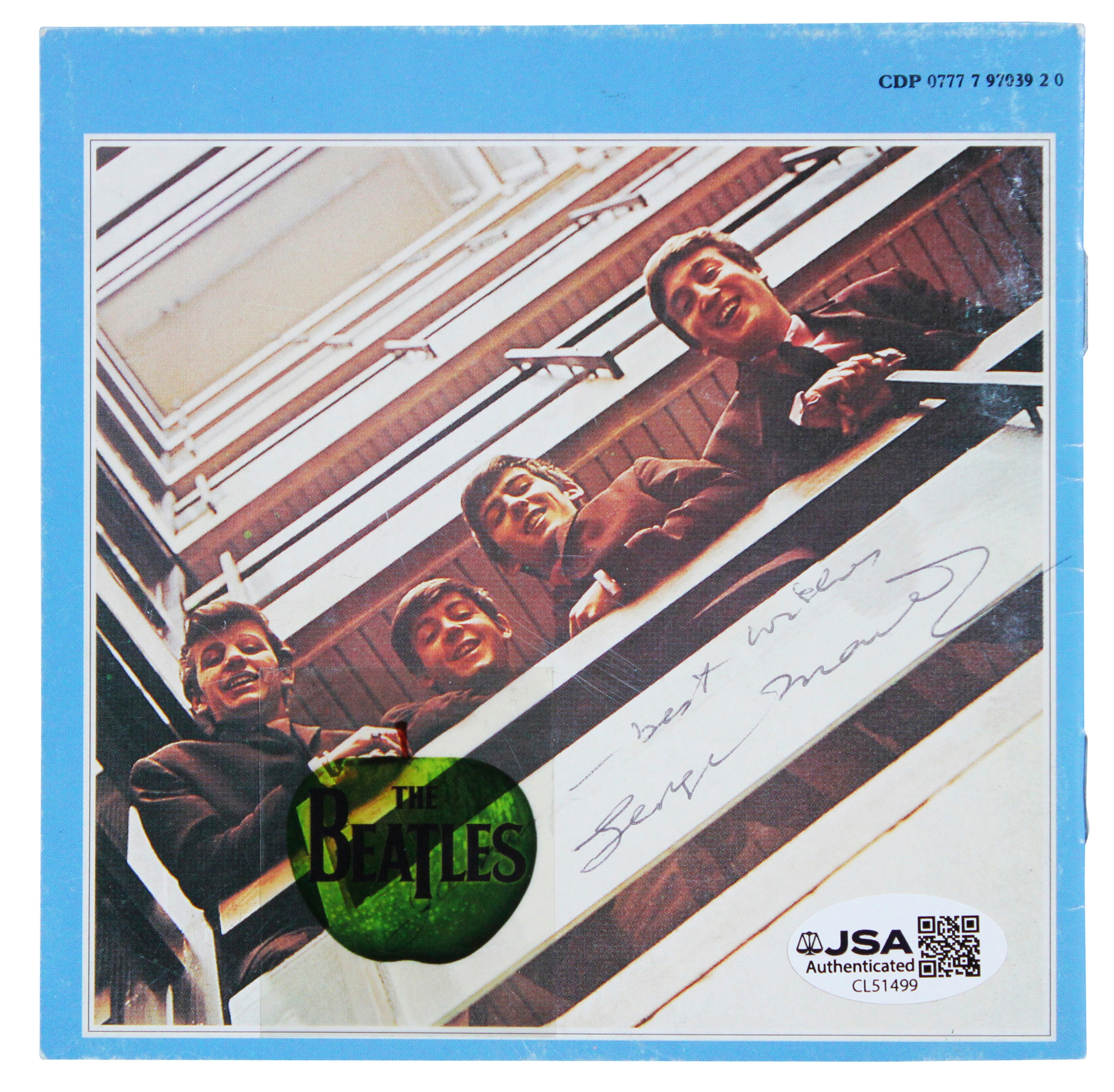 George Martin "Best Wishes" Signed Please Please Me CD Booklet JSA #CL51499