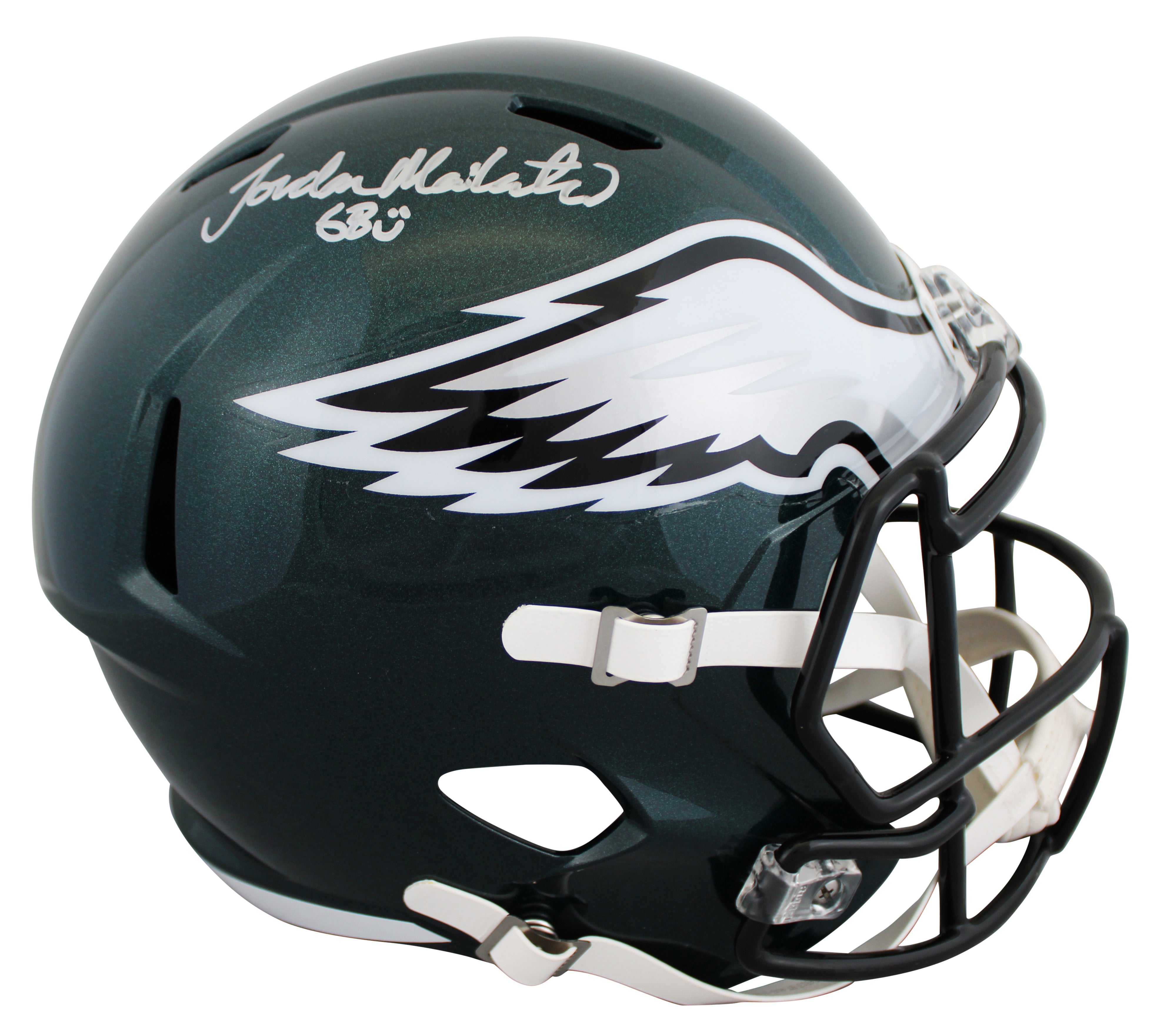 Eagles Jordan Mailata Signed Full Size Speed Rep Helmet W/ Case BAS Witnessed