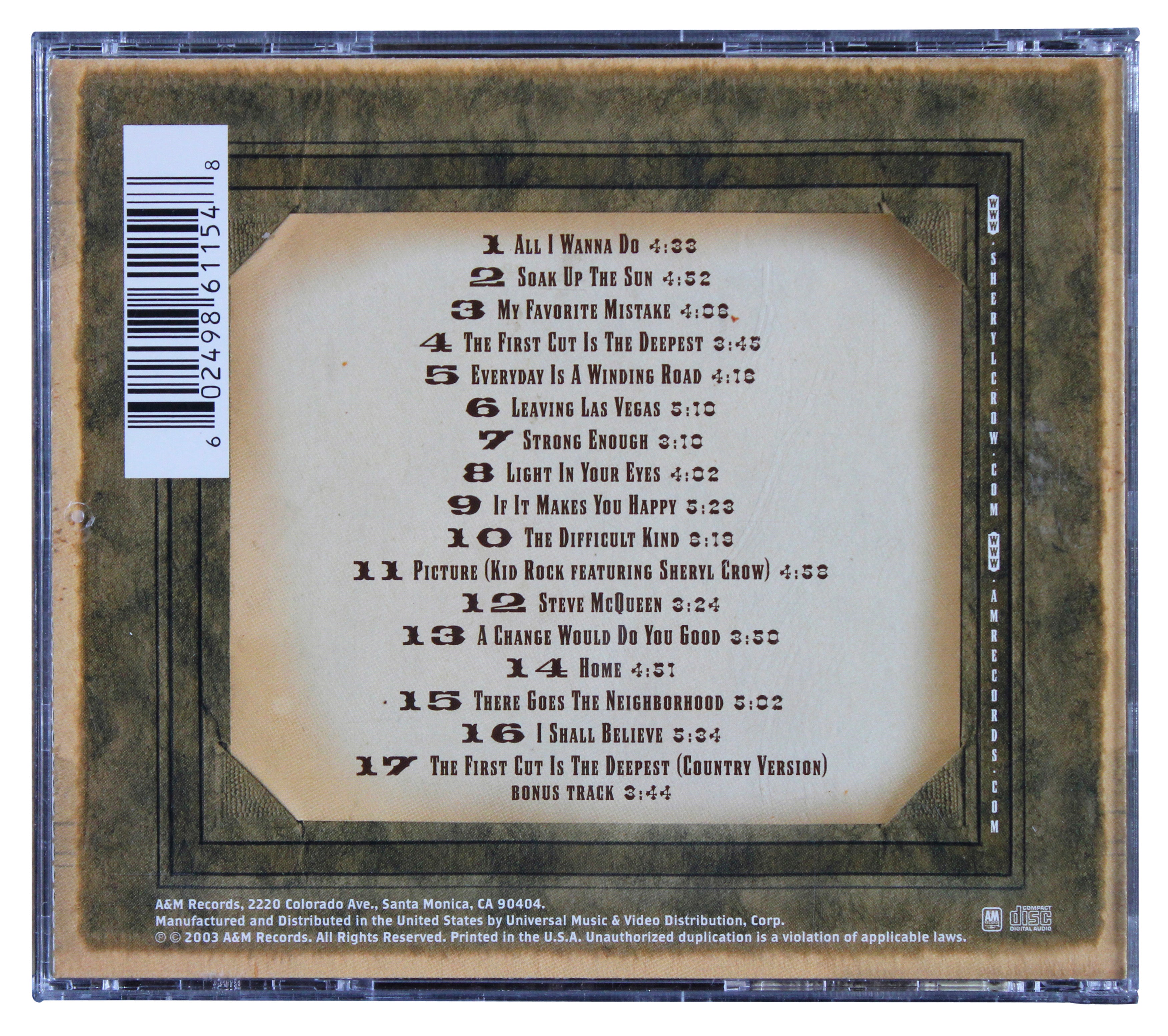 Sheryl Crow Signed The Very Best of Sheryl Crow CD Booklet w/ Disc JSA #CL51496