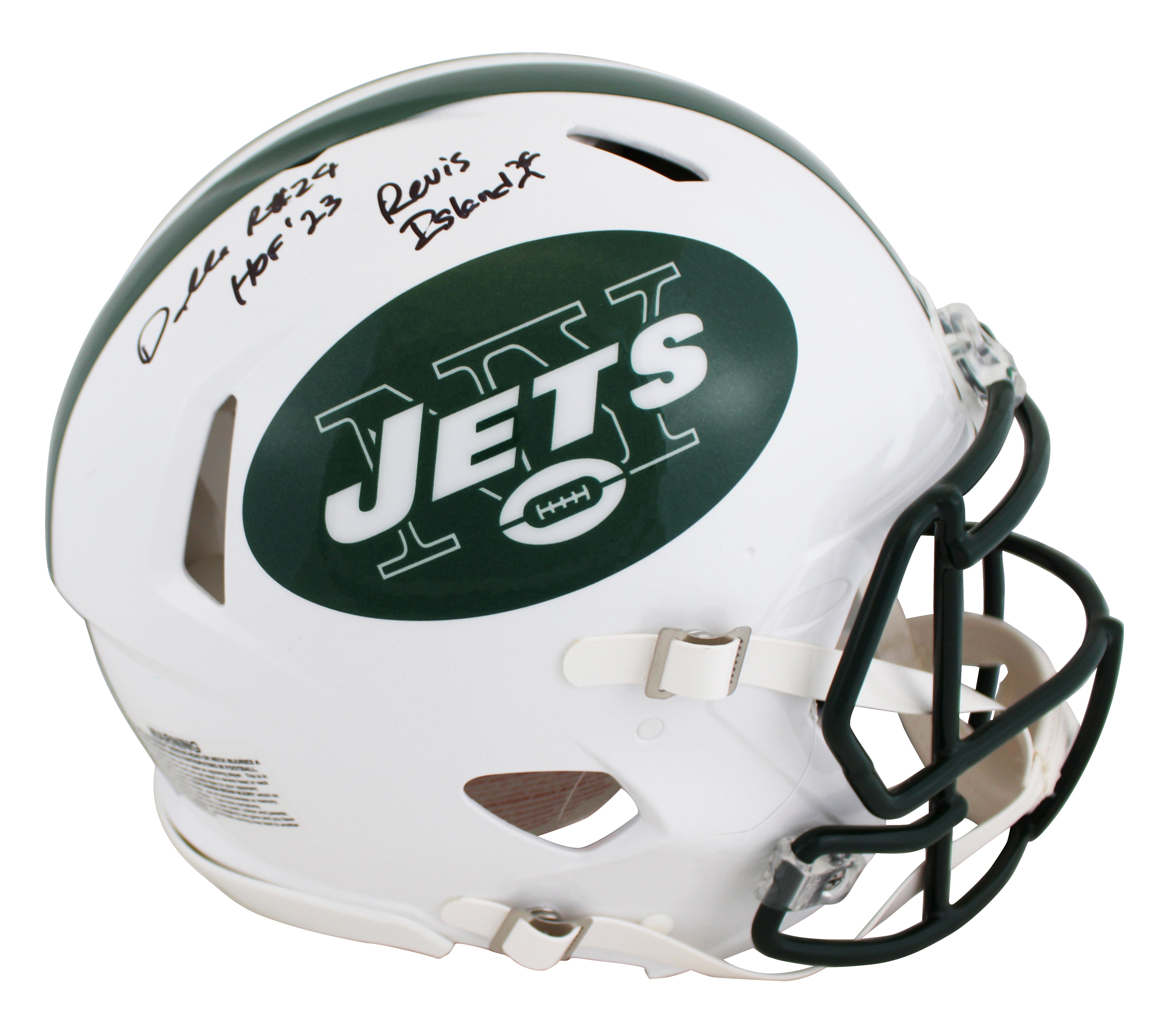 Jets Darrelle Revis 2x Insc Signed 98-18 TB F/S Speed Proline Helmet W/ Case BAS