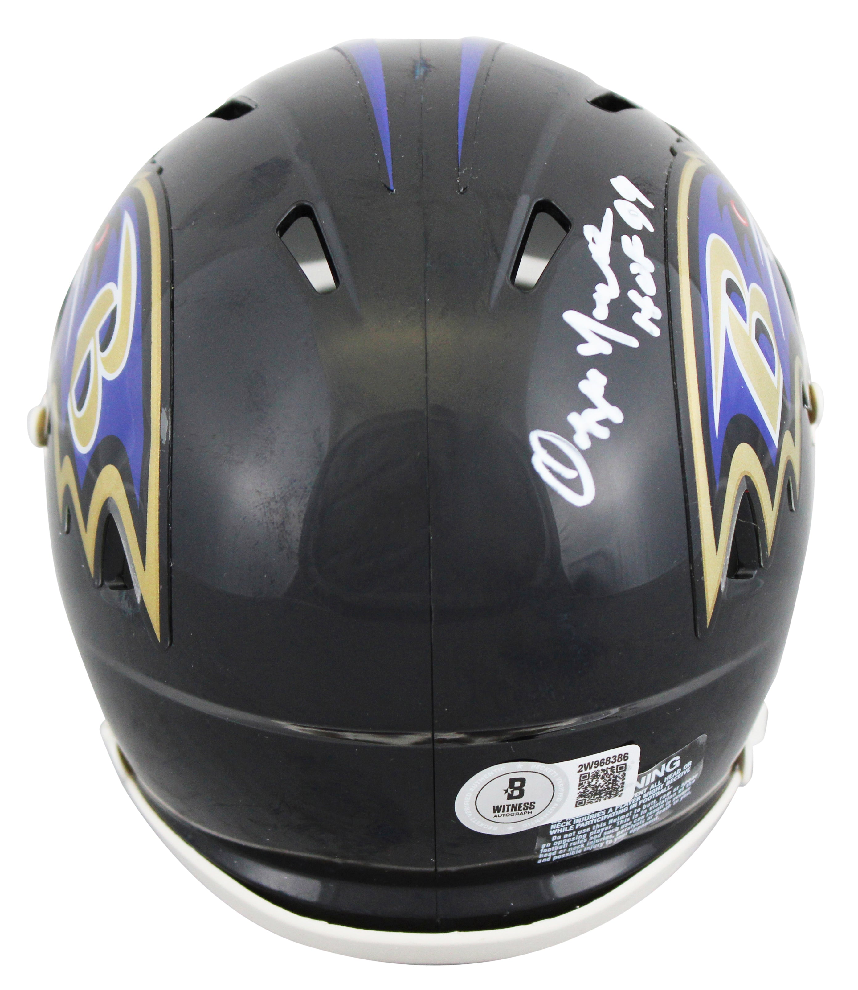 Ravens Ozzie Newsome "HOF 99" Authentic Signed Speed Mini Helmet BAS Witnessed