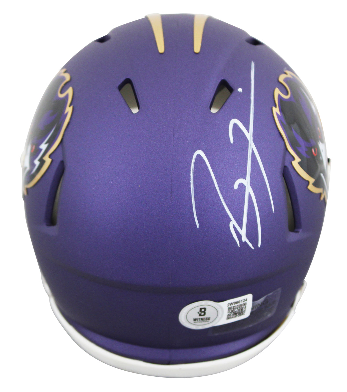 Ravens Ray Lewis Signed Alt 2024 On Field Speed Mini Helmet W/ Case BAS Witness