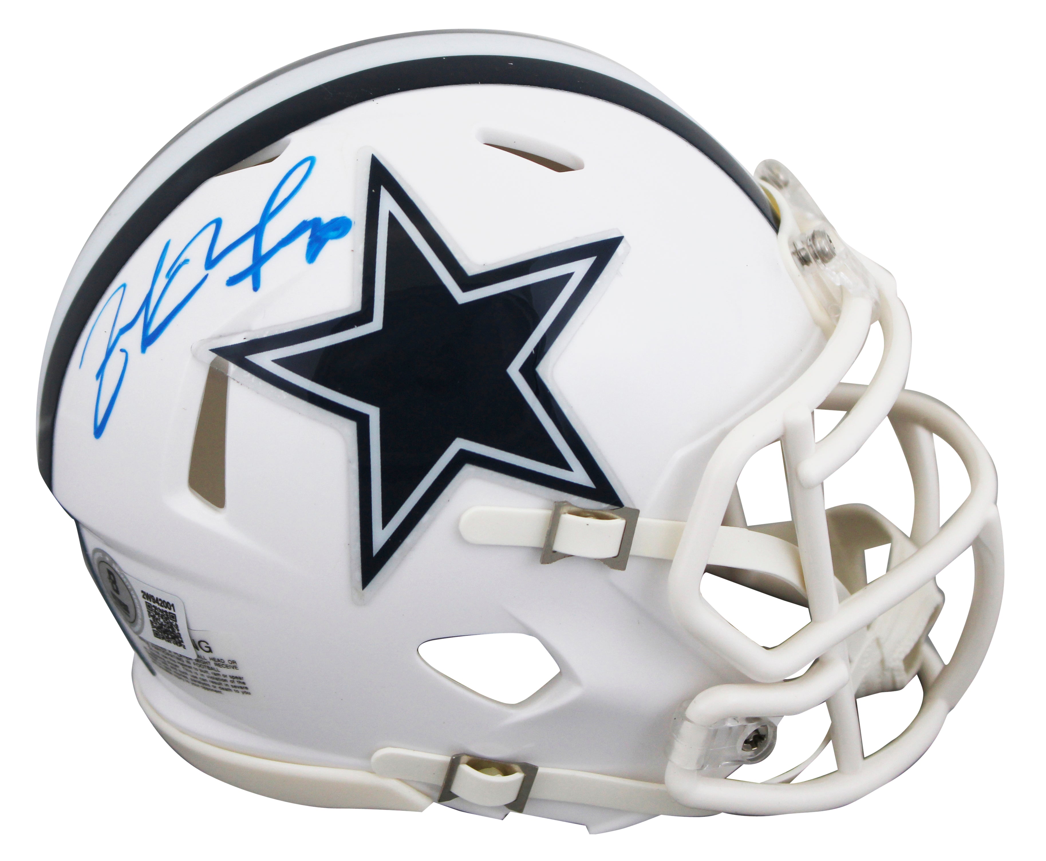 Cowboys Zack Martin Signed Alt 2022 On Field Speed Mini Helmet W/ Case BAS Wit