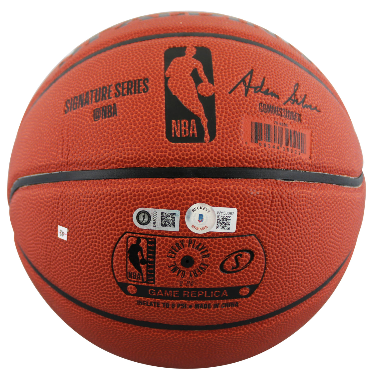 Spurs David Robinson Authentic Signed Spalding Basketball BAS Witnessed #WY58087