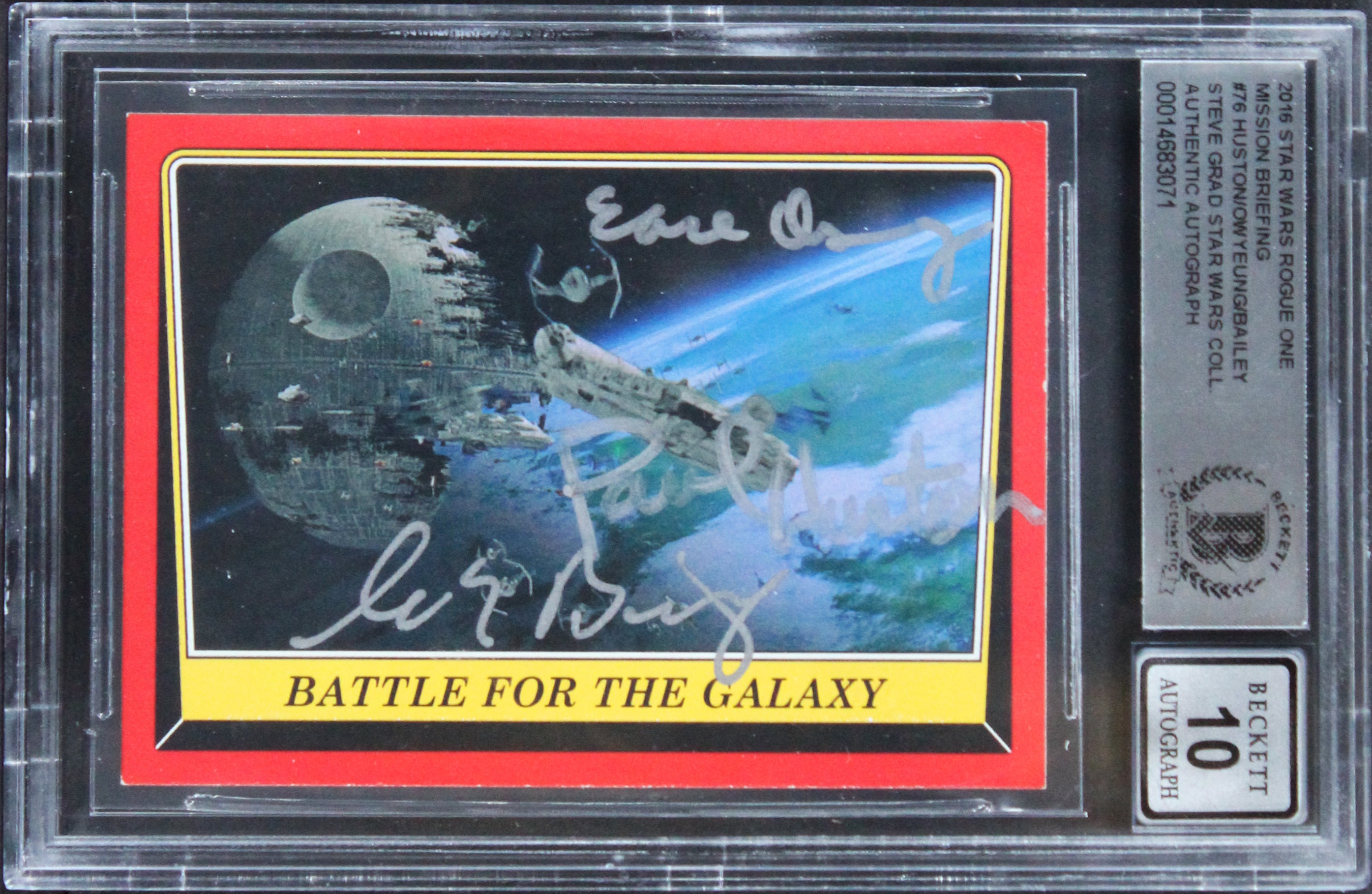 Star Wars Huston, Owyeung & Bailey Signed 2016 RO MB #76 Card Auto 10! BAS Slab