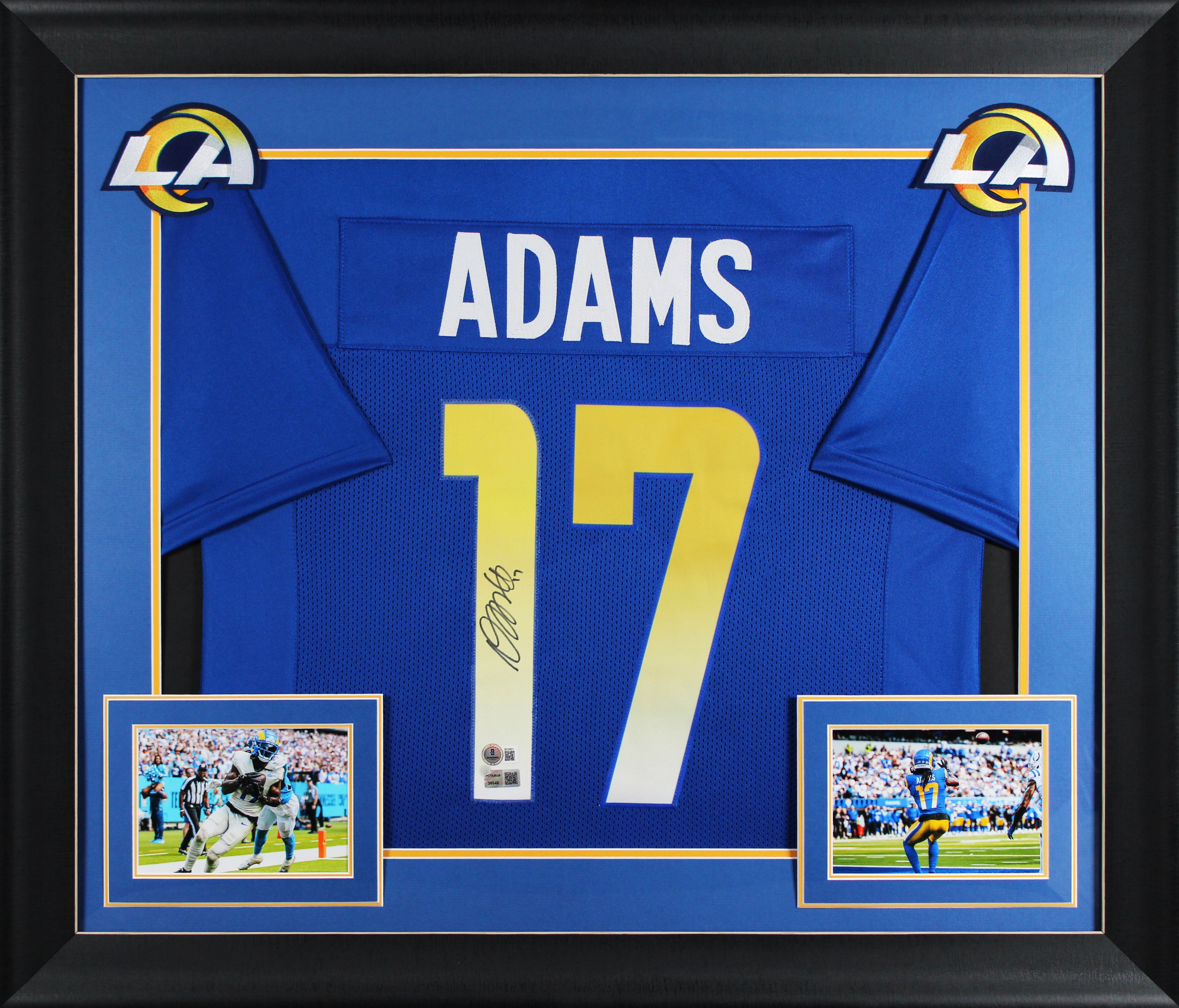 Davante Adams Authentic Signed Blue Pro Style Framed Jersey Autographed BAS 2