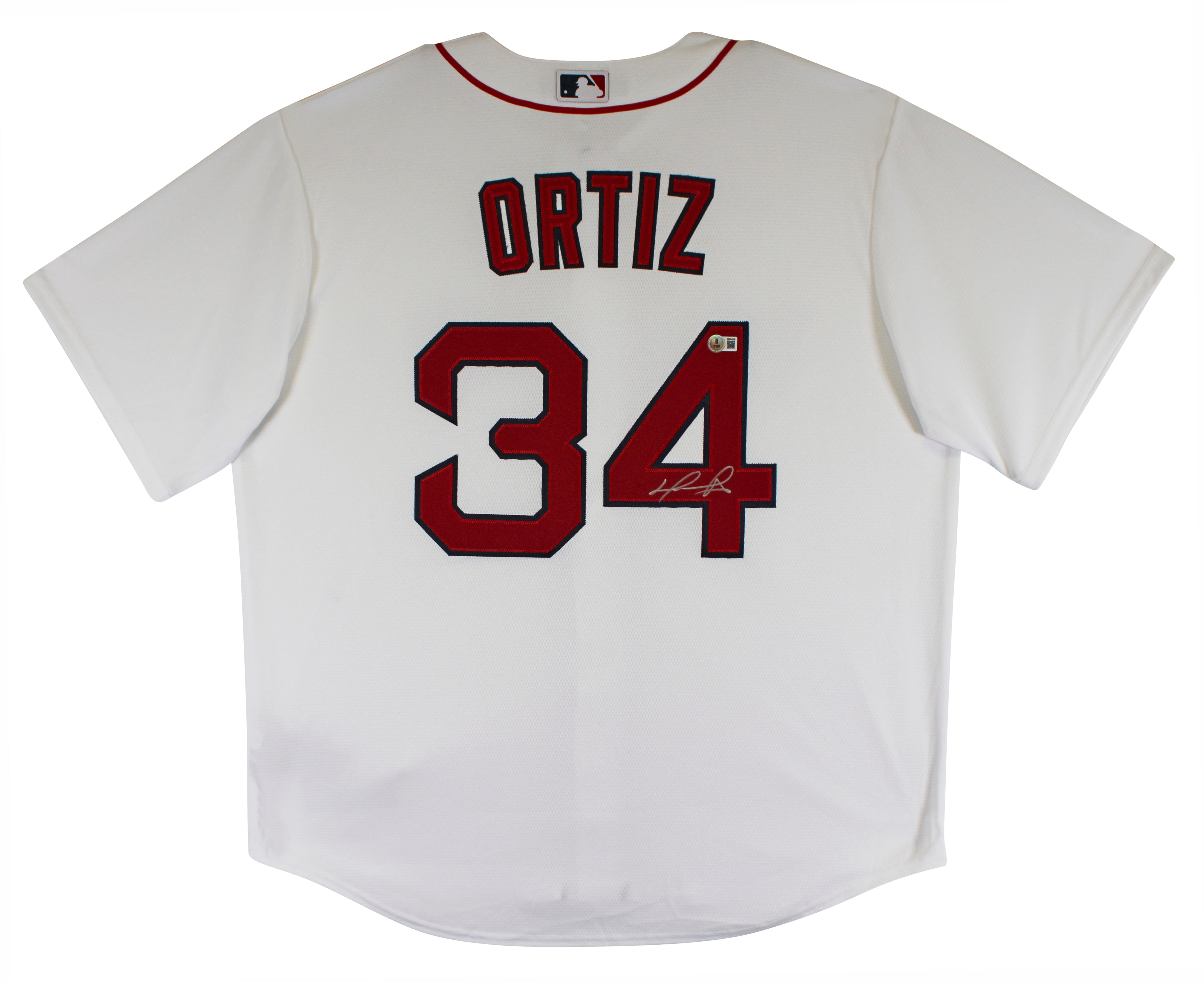 Red Sox David Ortiz Authentic Signed White Nike Jersey Autographed BAS Witnessed