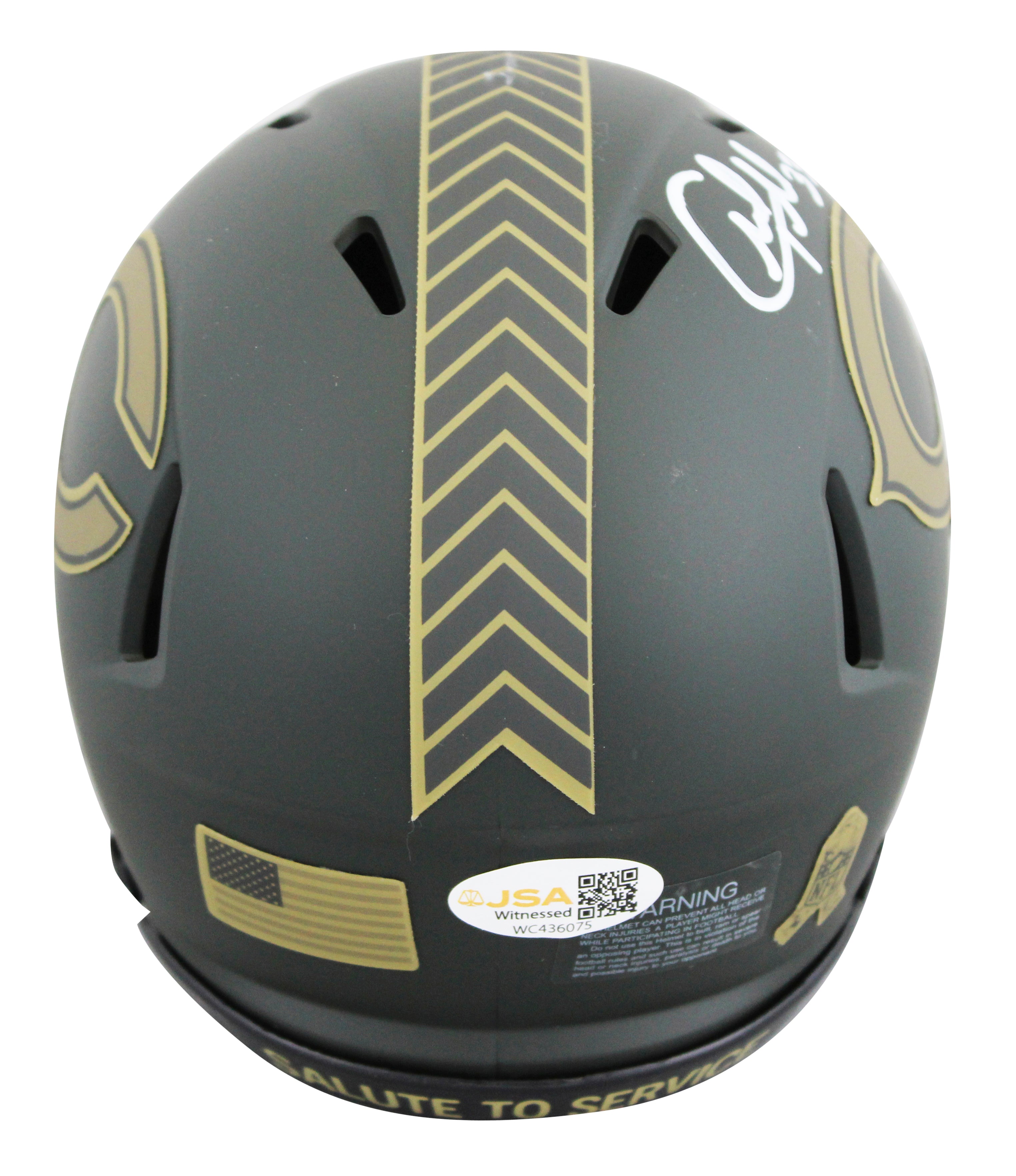 Bears Charles Tillman Signed Salute to Service IV Speed Mini Helmet JSA Witness