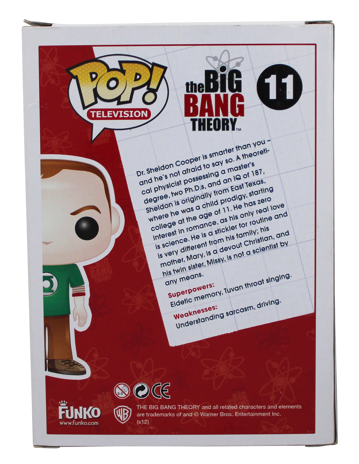 Jim Parsons The Big Bang Theory Signed Sheldon #11 Funko Pop Figure JSA #AU08788
