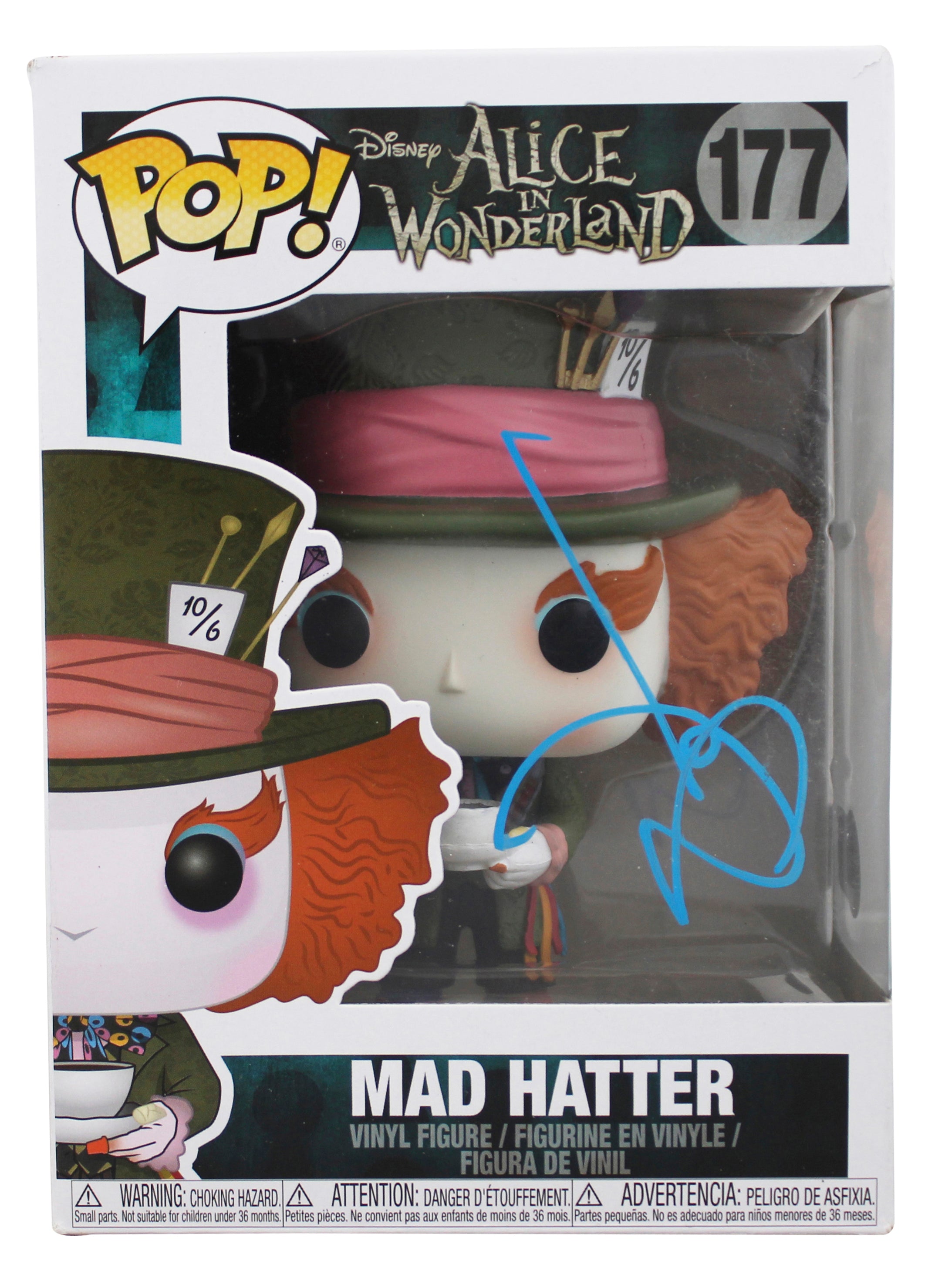 Johnny Depp Alice in Wonderland Signed Mad Hatter #177 Funko Pop Figure BAS