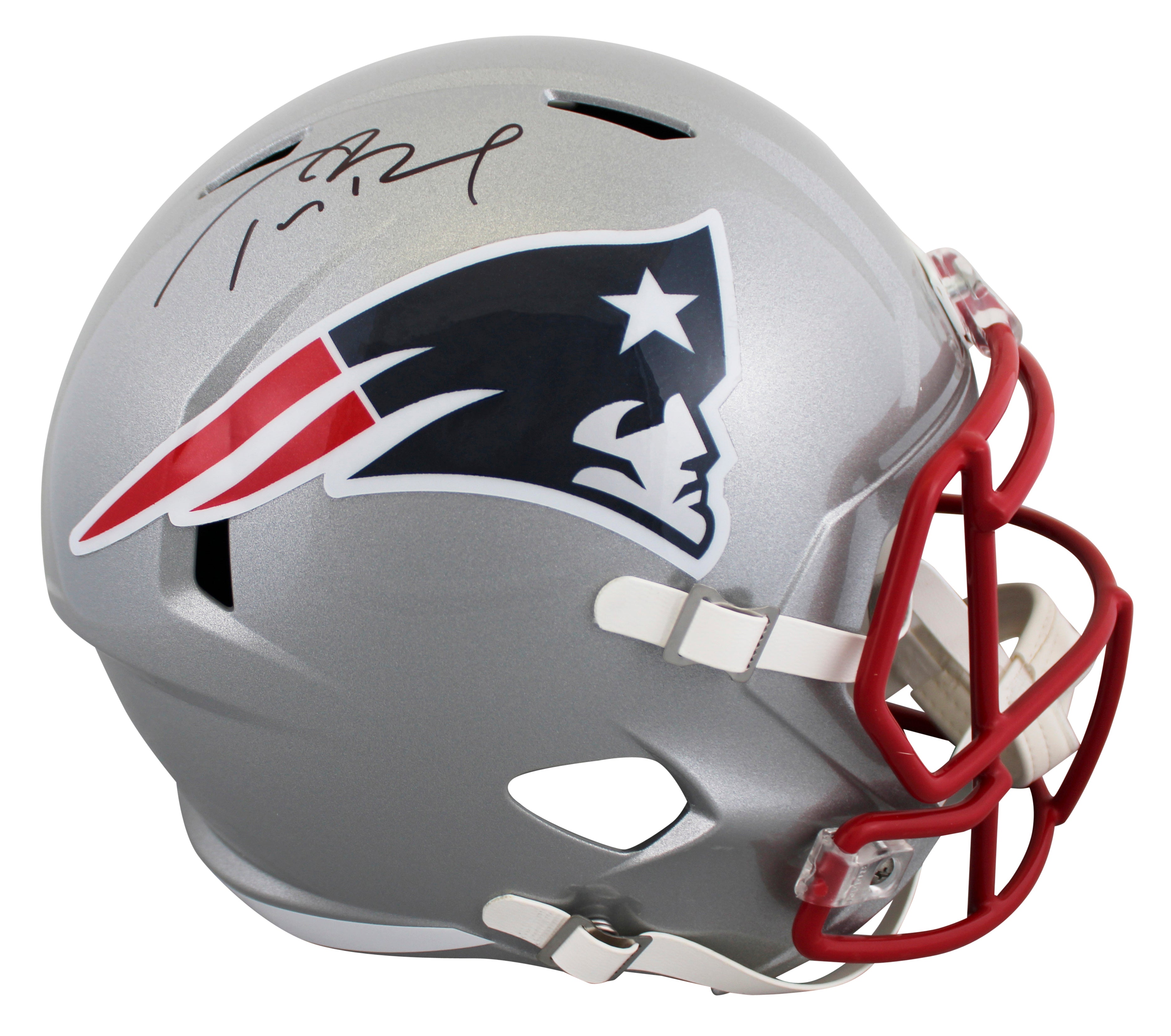 Patriots Tom Brady Authentic Signed Full Size Speed Rep Helmet W/ Case Tri Star