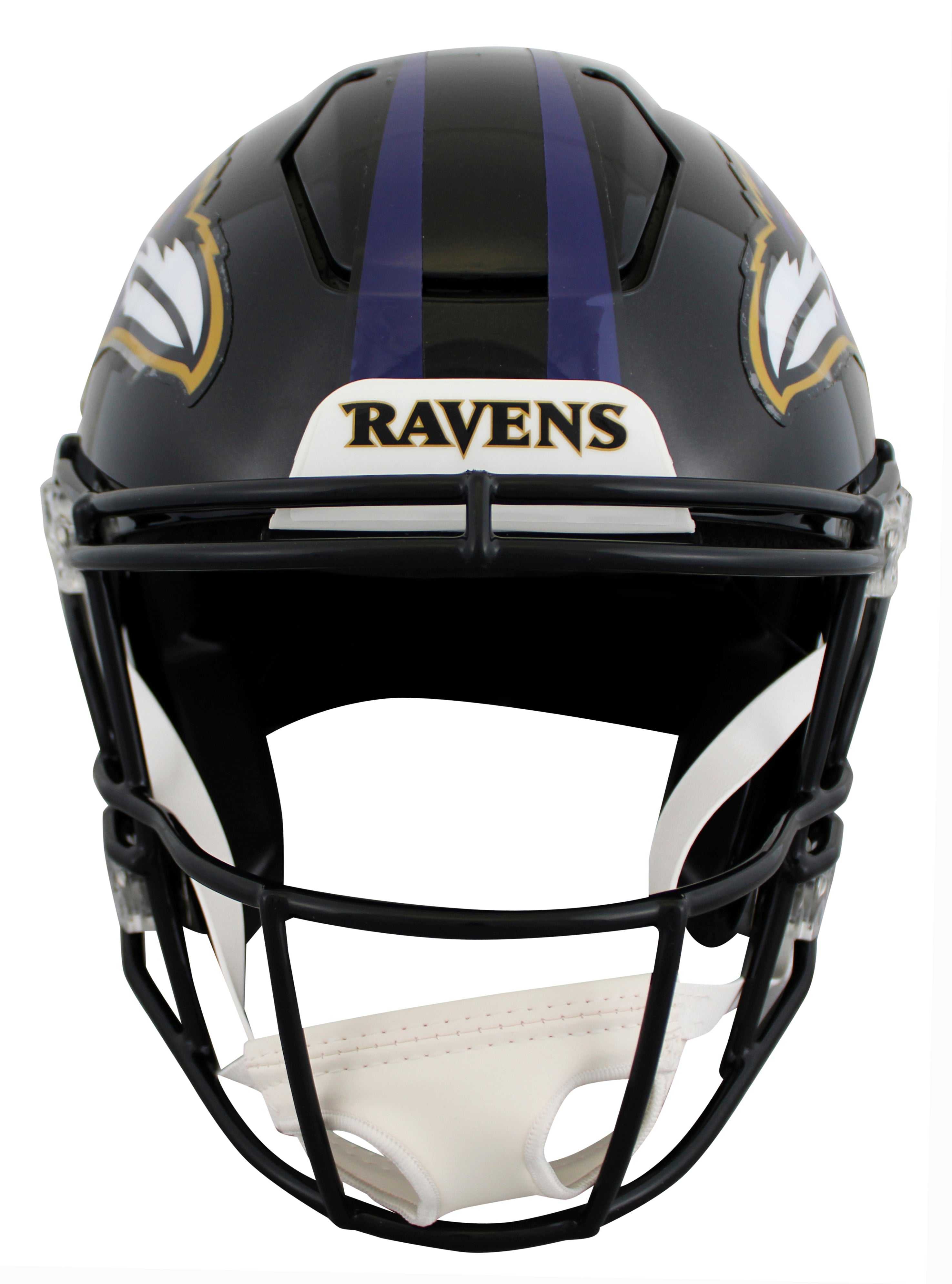 Ravens Ray Lewis "HOF 18" Signed Speed Flex Full Size Helmet BAS Witnessed
