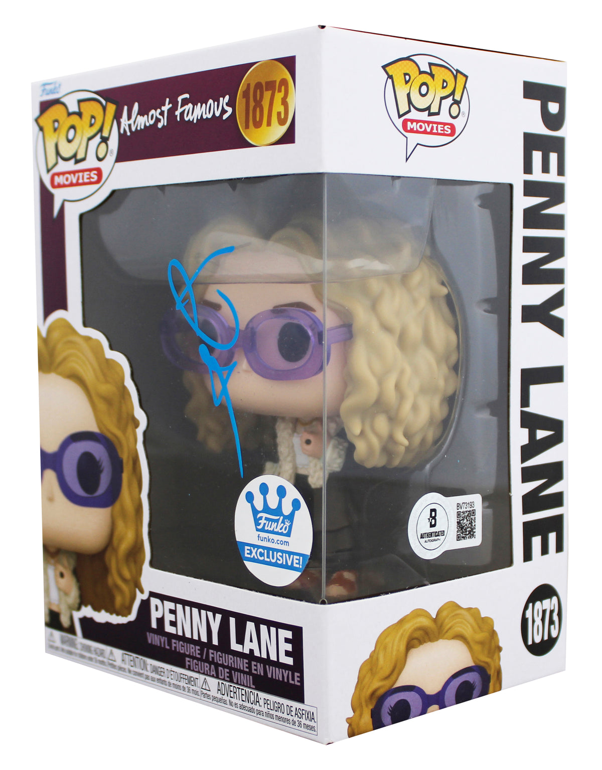 Kate Hudson Almost Famous Signed Penny Lane #1873 Funko Pop Figure BAS #BV73193