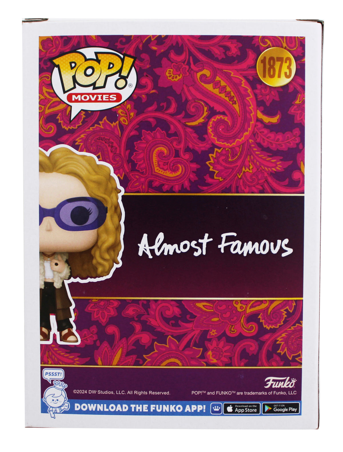 Kate Hudson Almost Famous Signed Penny Lane #1873 Funko Pop Figure BAS #BV73193